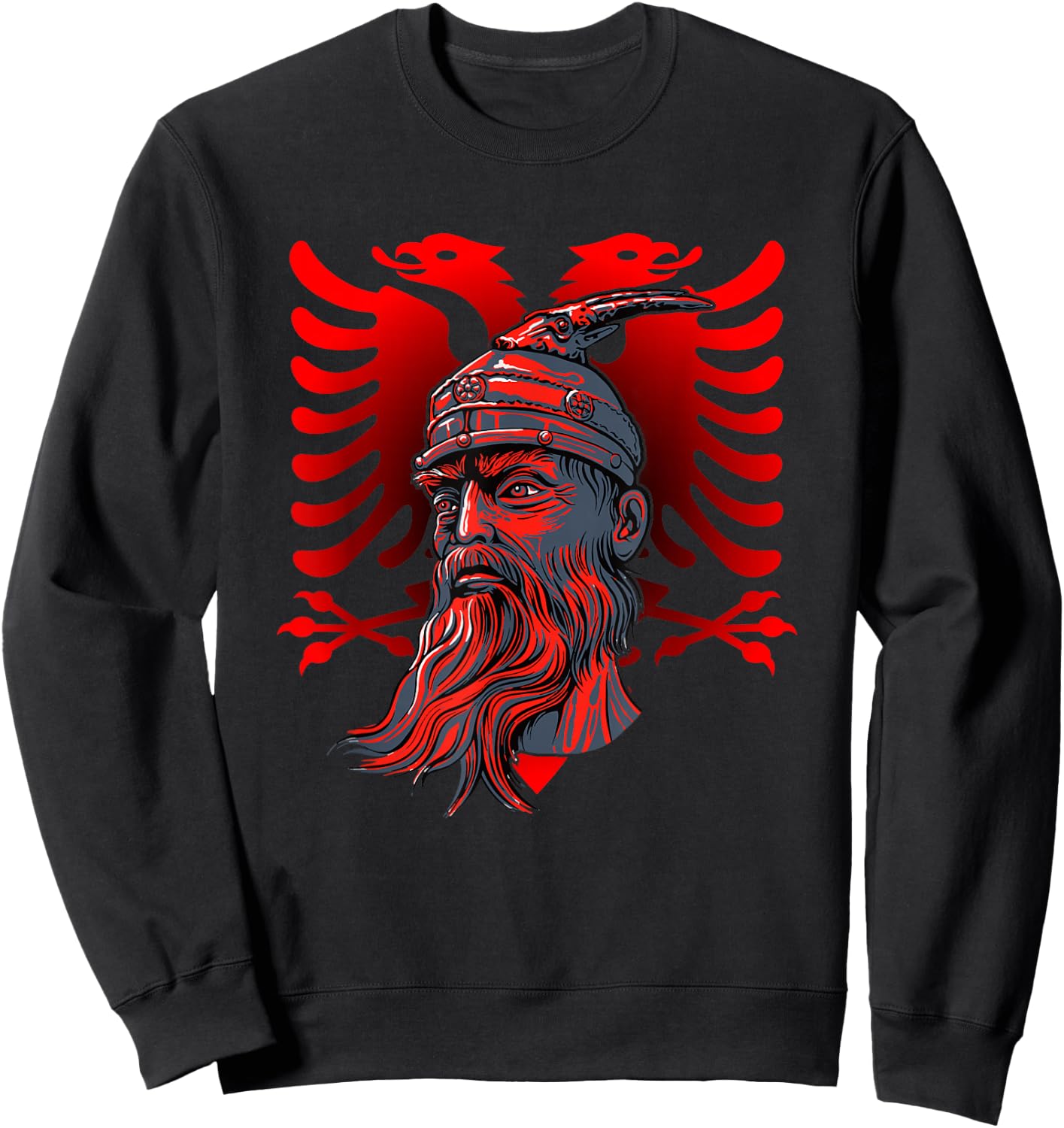 Skanderbeg Albanischer Nationalheldenadler Kosovo Albaner Sweatshirt - Sweatshirt | Black