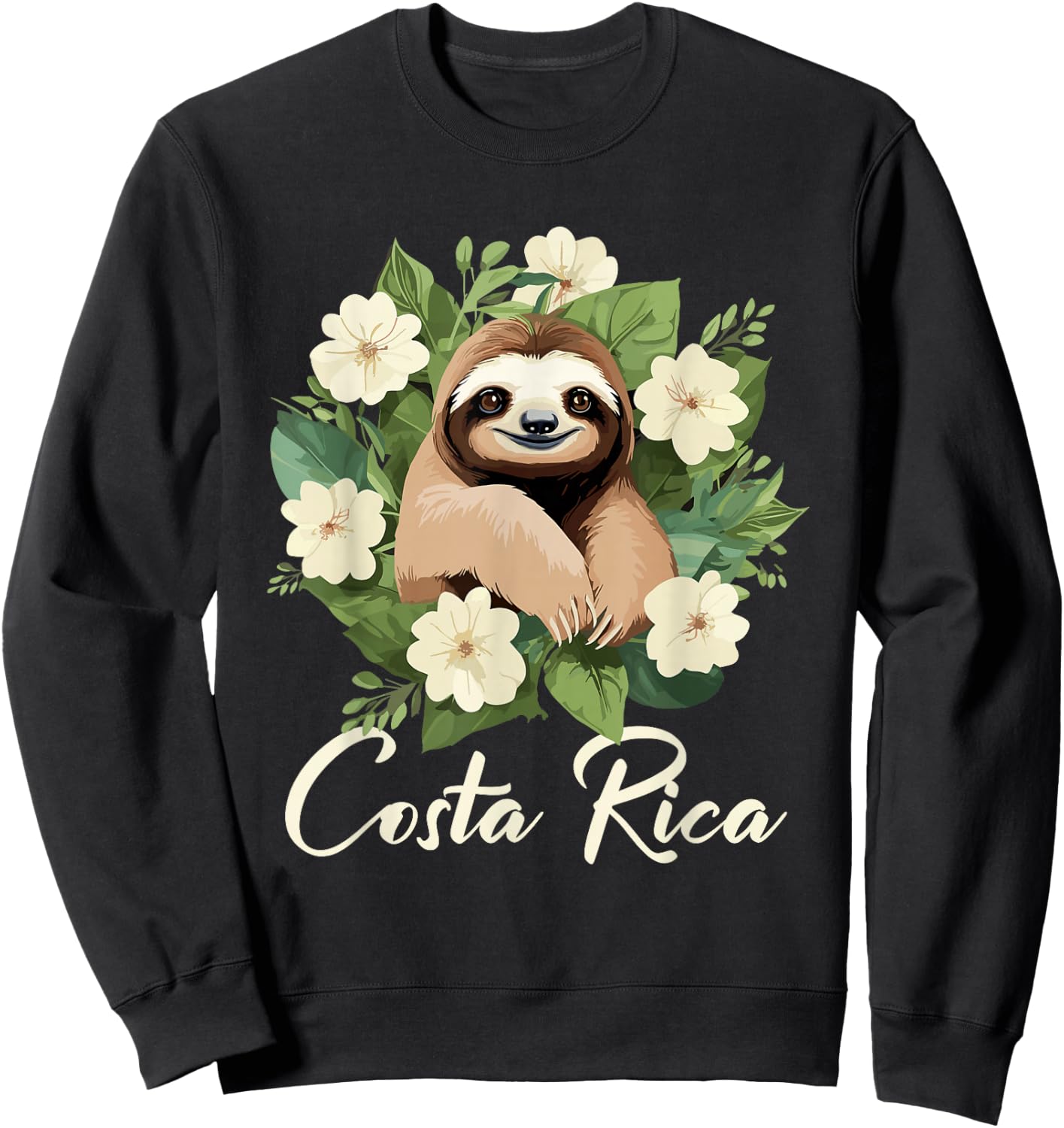 Costa Rica Tropical Sloth Sweatshirt - Sweatshirt | Black