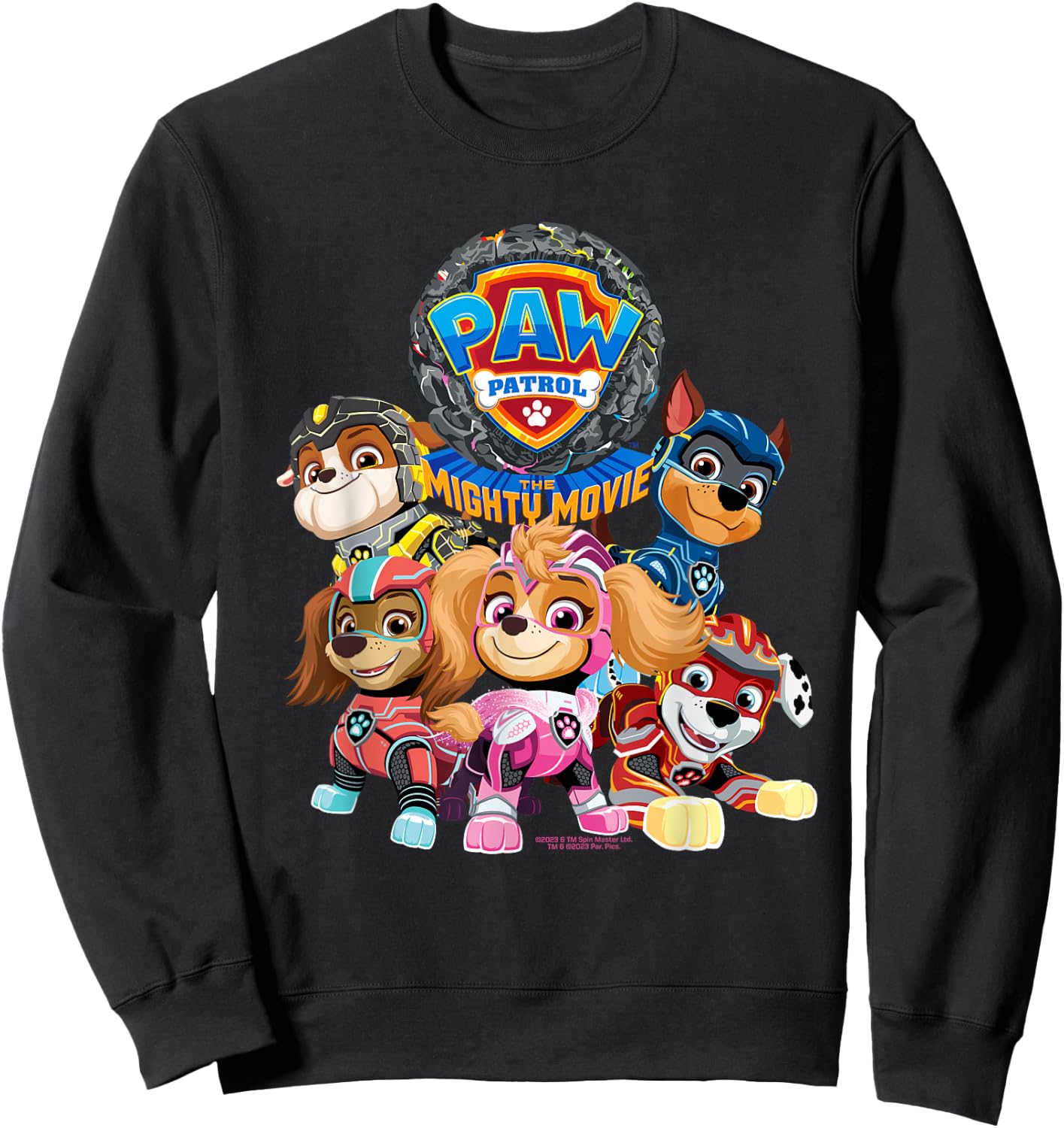 PAW Patrol: The Mighty Movie Group , Blue, S Sweatshirt - Sweatshirt | Black