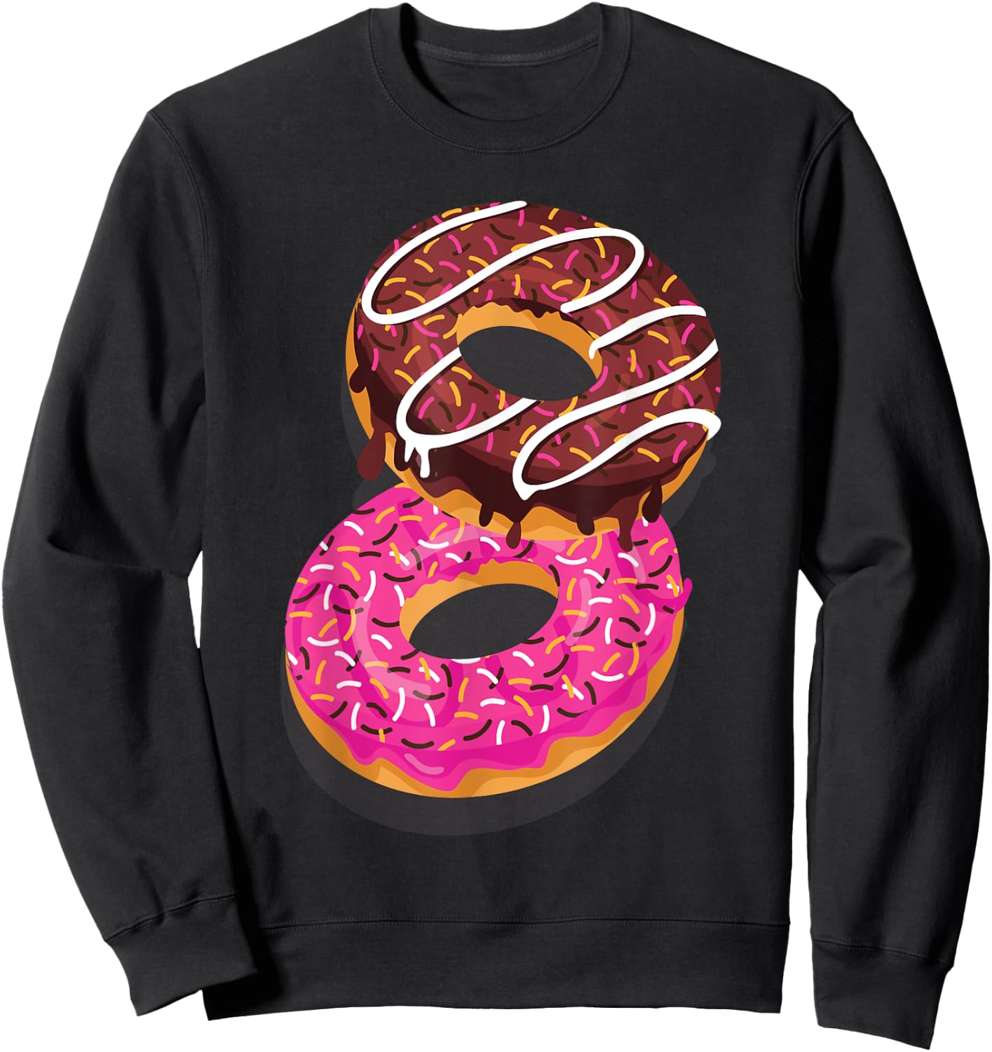 Donut Sweet Dessert Snack Funny Doughnut Food Lover Gifts Sweatshirt - Sweatshirt | Black
