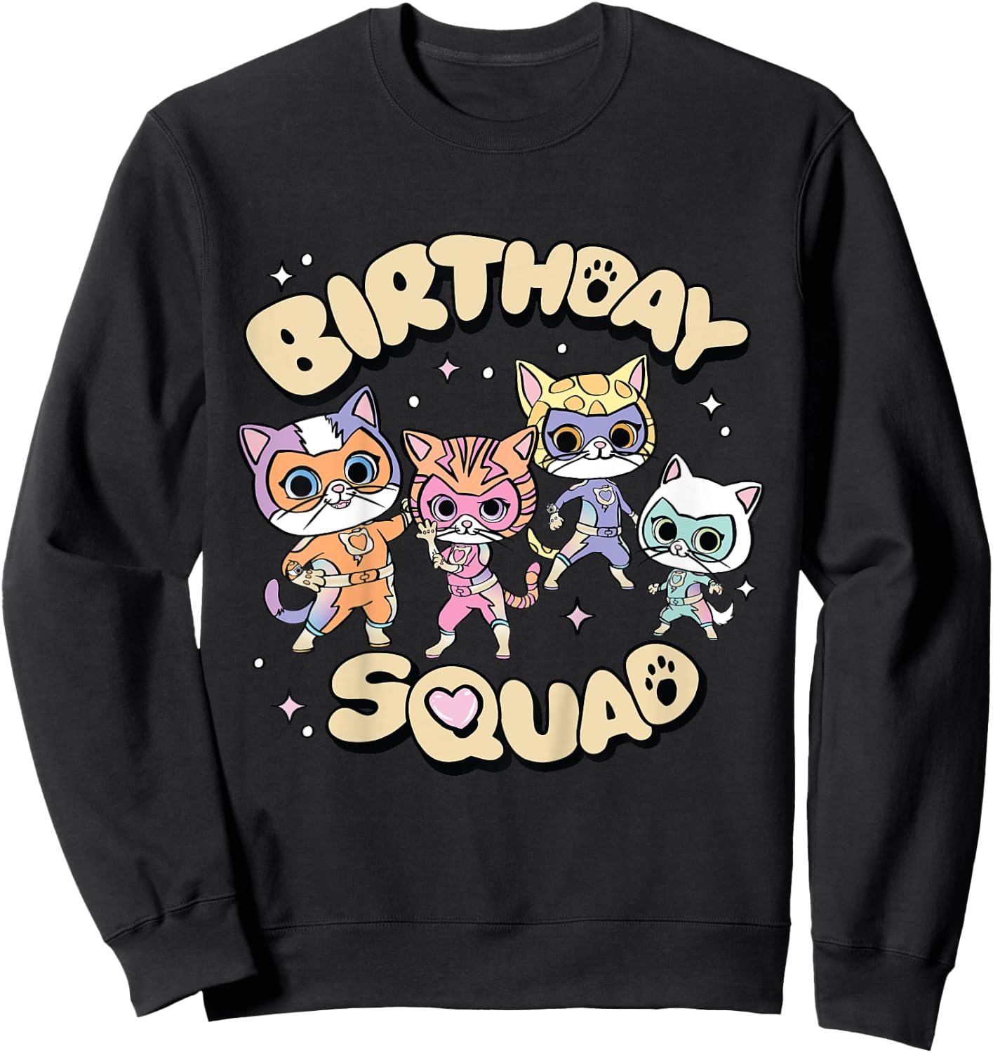 Disney Jr. SuperKitties "Birthday Squad" Party Trip Matching Sweatshirt - Sweatshirt | Black