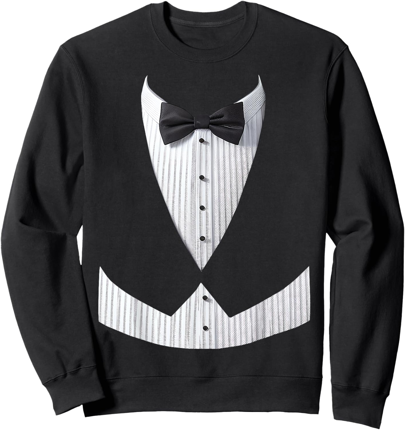 Suit Print Tailcoat Tuxedo Bow Tie Vest Suit Costume , black Sweatshirt - Sweatshirt | Black