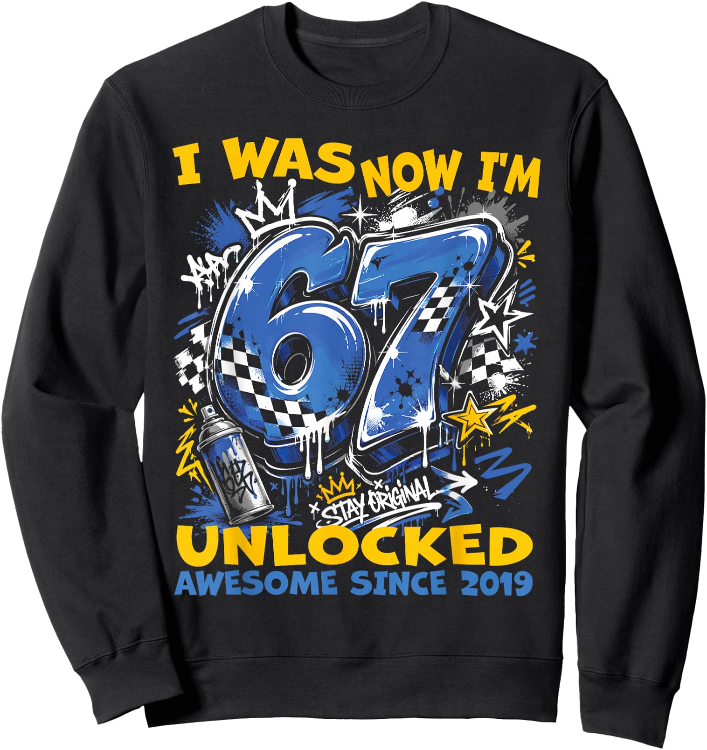 I was 6 Now Im 7 Gamer Boy Birthday Level Up Celebration Fun Sweatshirt - Sweatshirt | Black