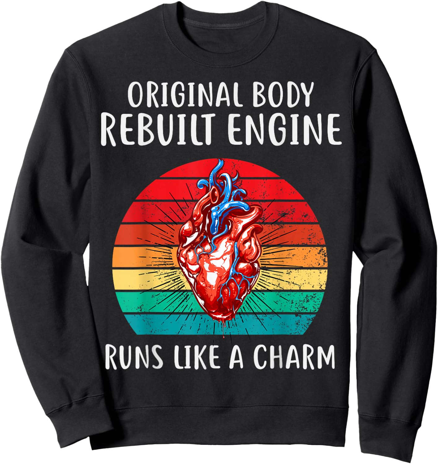 Bypass Get Well Open Heart Surgery Recovery Men Women Sweatshirt - Sweatshirt | Black