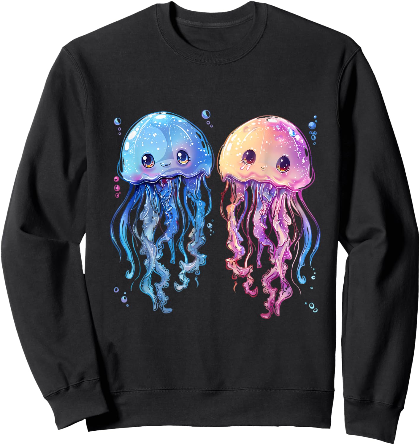 Jellyfish Marine Mammal Sea Ocean Animal Artwork Motif Sweatshirt - Sweatshirt | Black