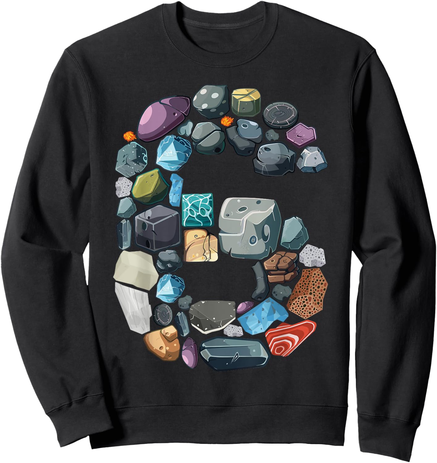 Geology 6 years Old Rock Collecting 6th Birthday Sweatshirt - Sweatshirt | Black