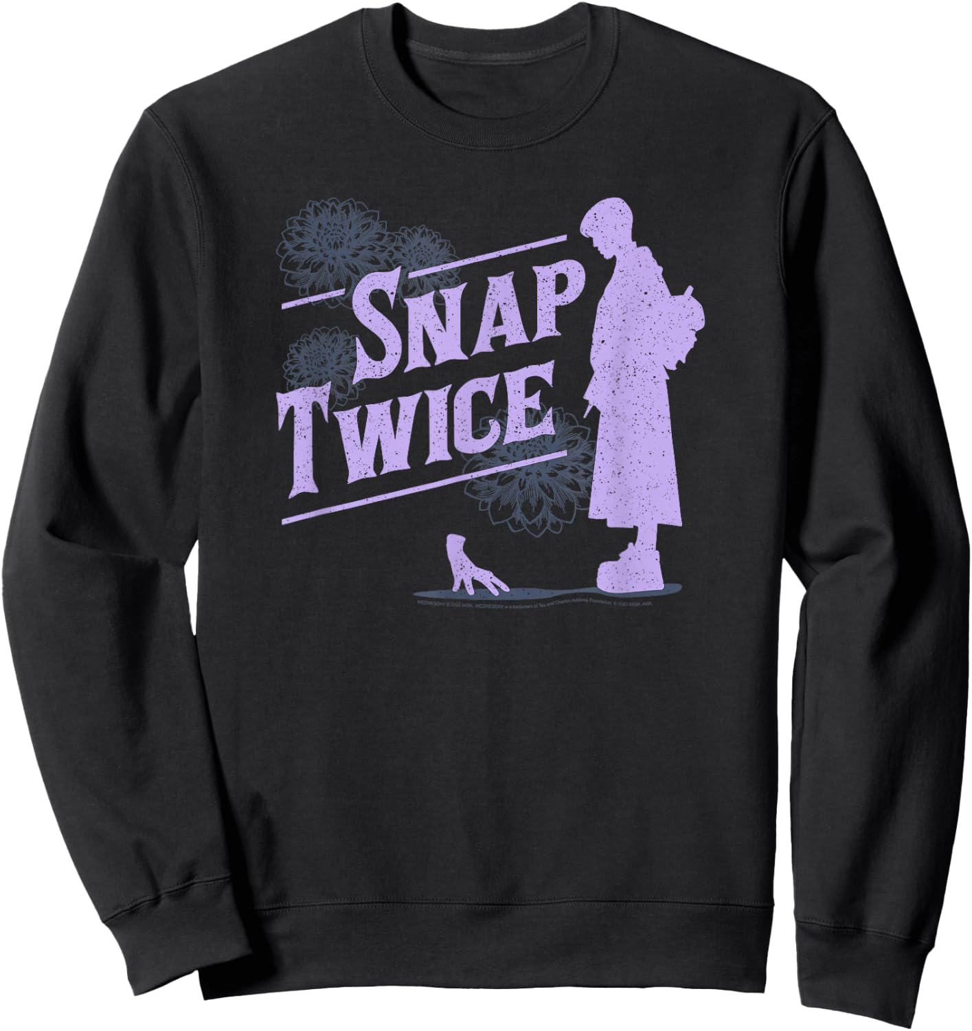 Wednesday Snap Twice Thing & Wednesday Silhouette Logo Sweatshirt - Sweatshirt | Black