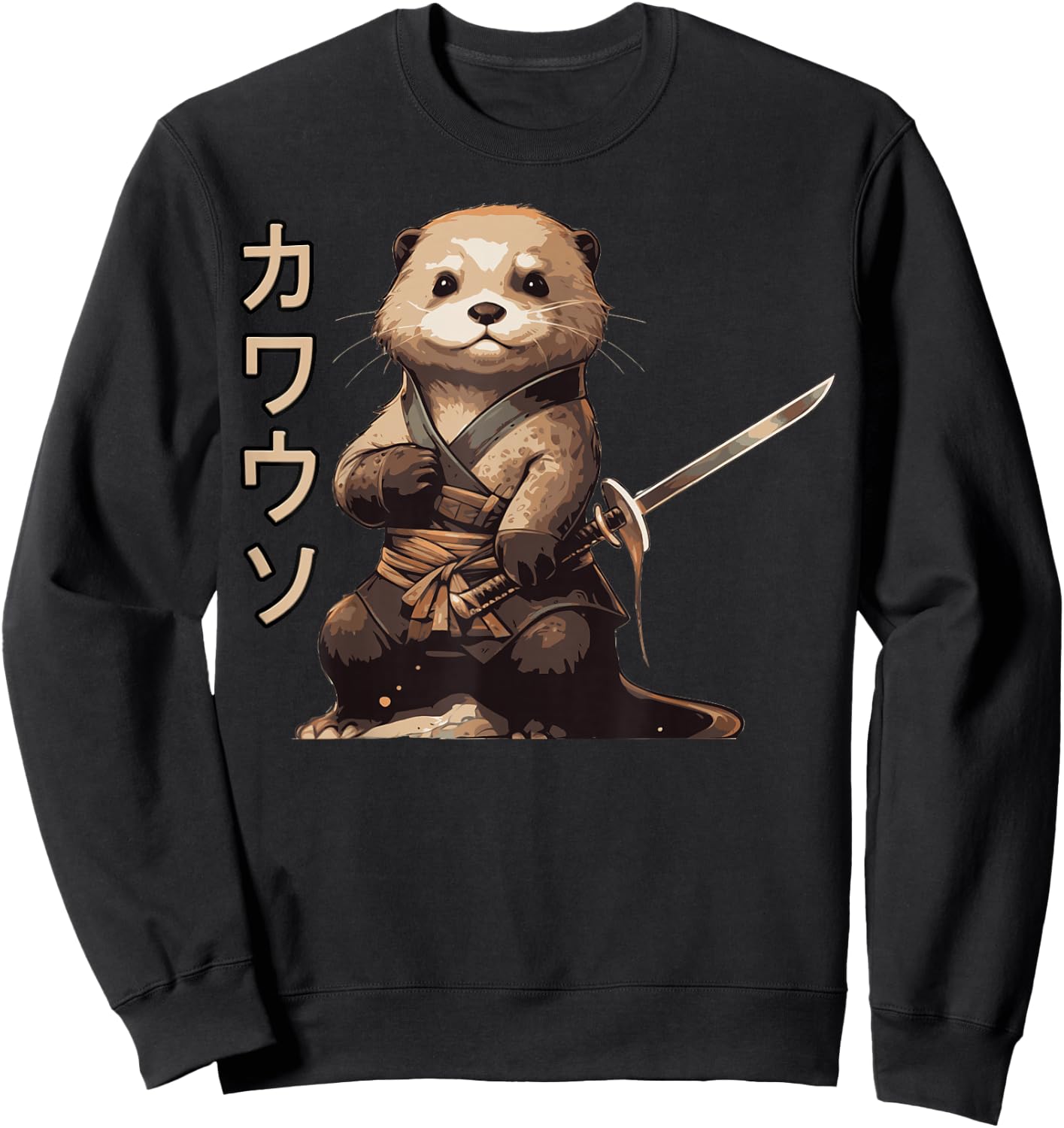 Cool Samurai Otter For Boys Girls Ninja Sea Otter Lover Sweatshirt - Sweatshirt | Black