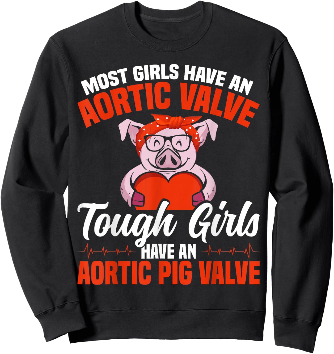 Heart Surgery Warrior Aortic Dissection Aortic Valve Repair Sweatshirt - Sweatshirt | Black