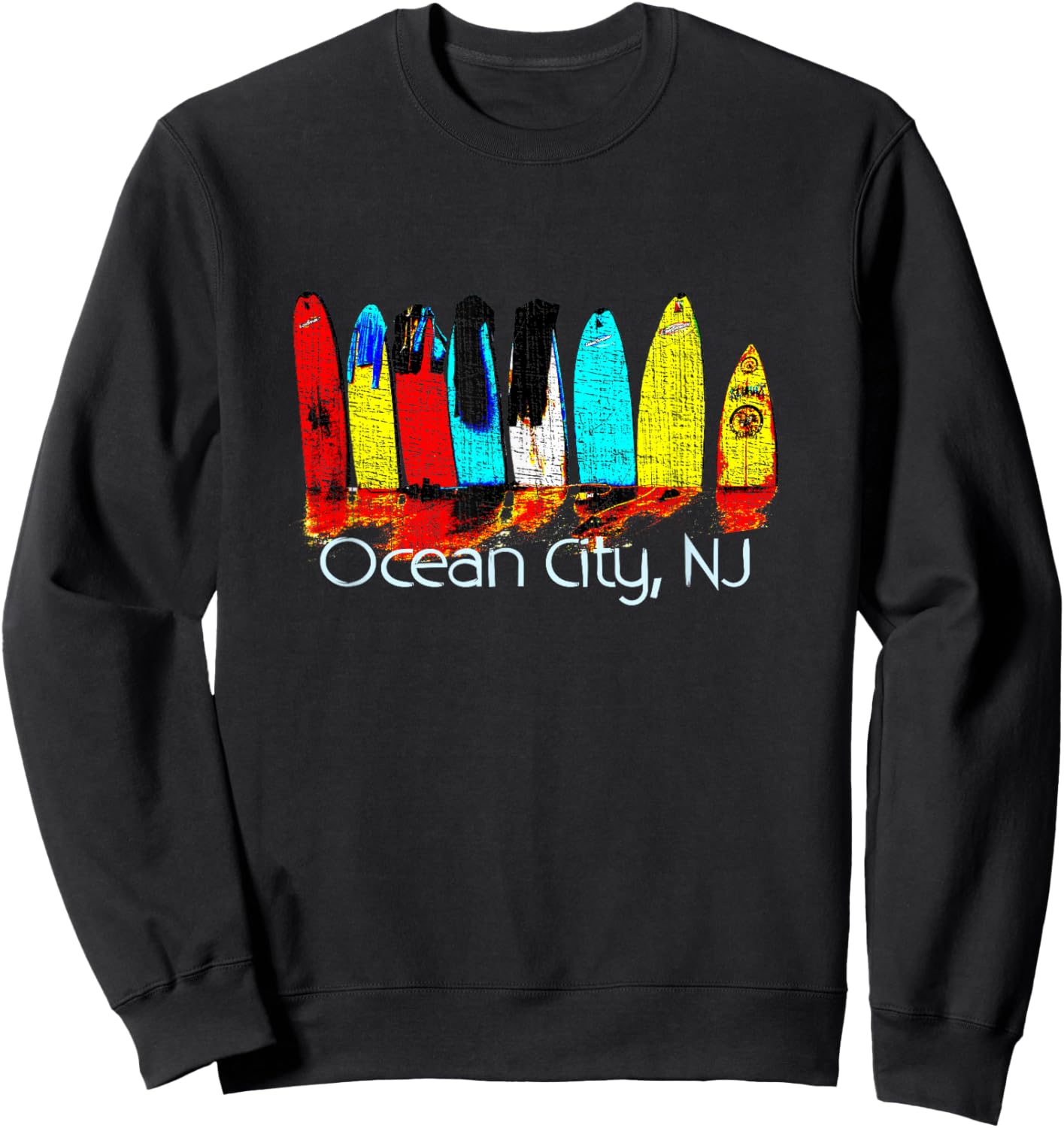 Ocean City New Jersey Surfing Sweatshirt - Sweatshirt | Black