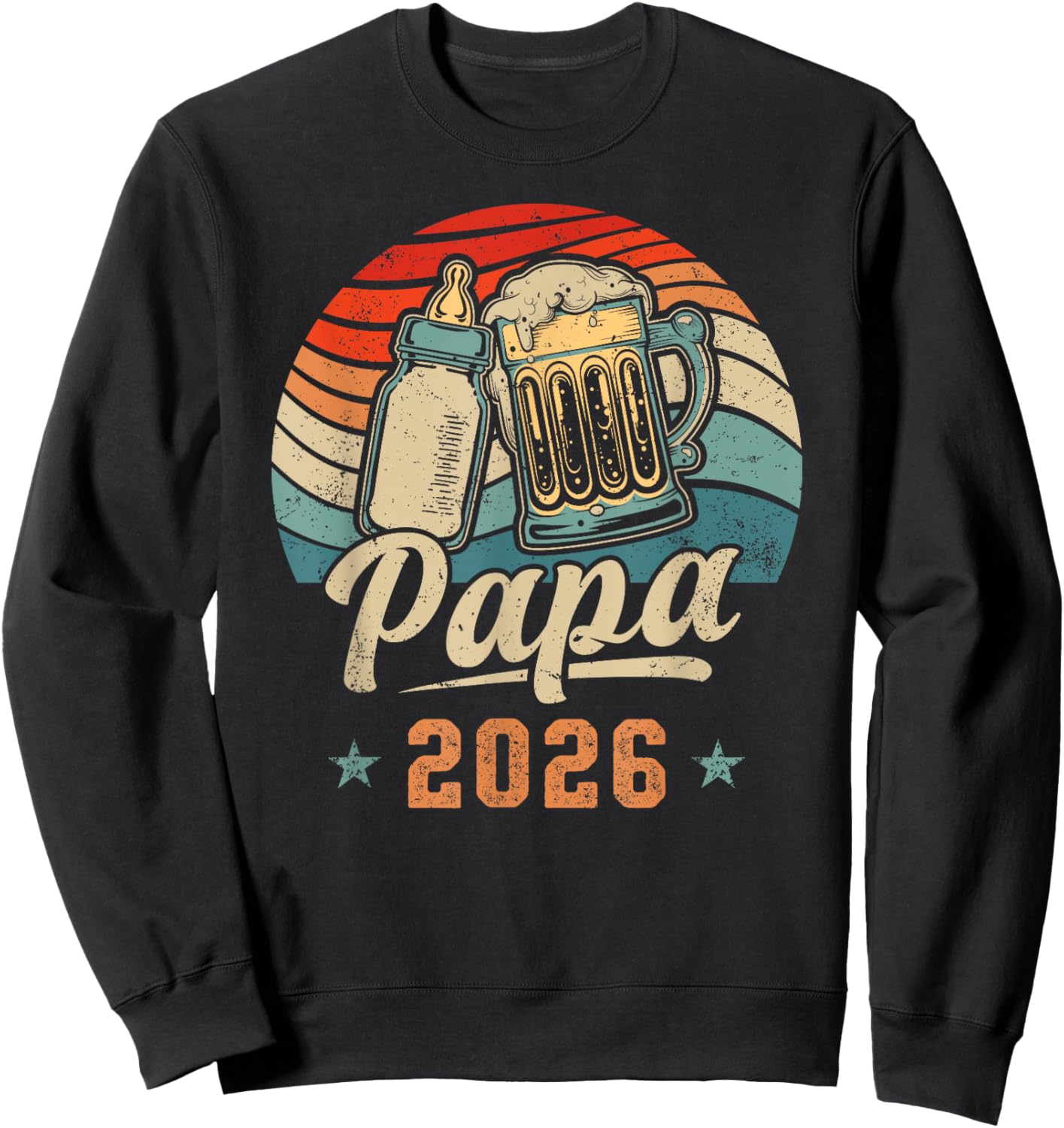 Papa 2026, First Time Father, Father's Day, Fresh Dad Sweatshirt - Sweatshirt | Black
