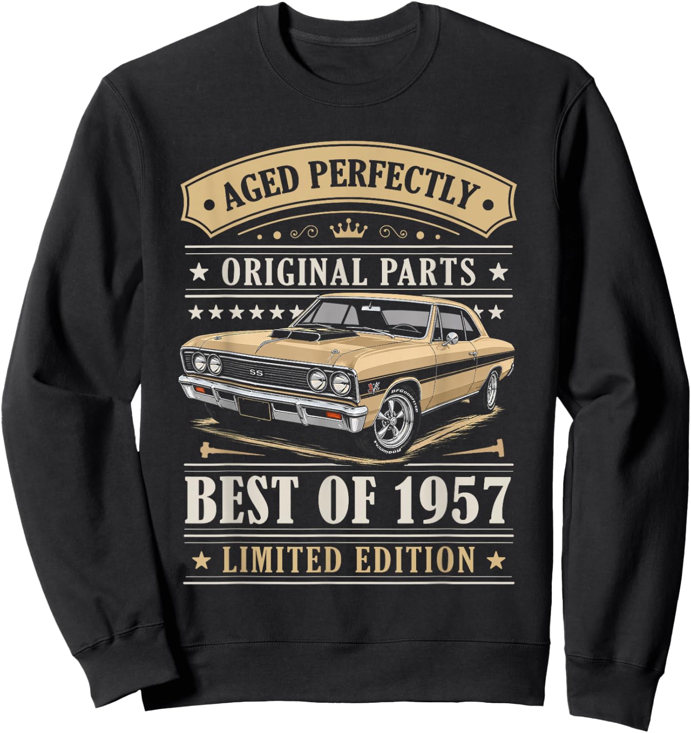 Best of 1957 Birthday Classic Car Limited Edition 1957 Sweatshirt - Sweatshirt | Black