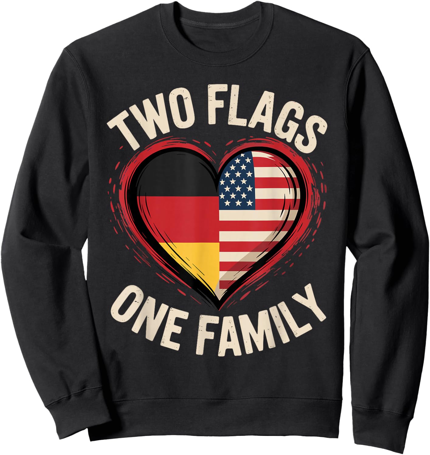 Two Flags One Family American German USA America Germany Sweatshirt - Sweatshirt | Black