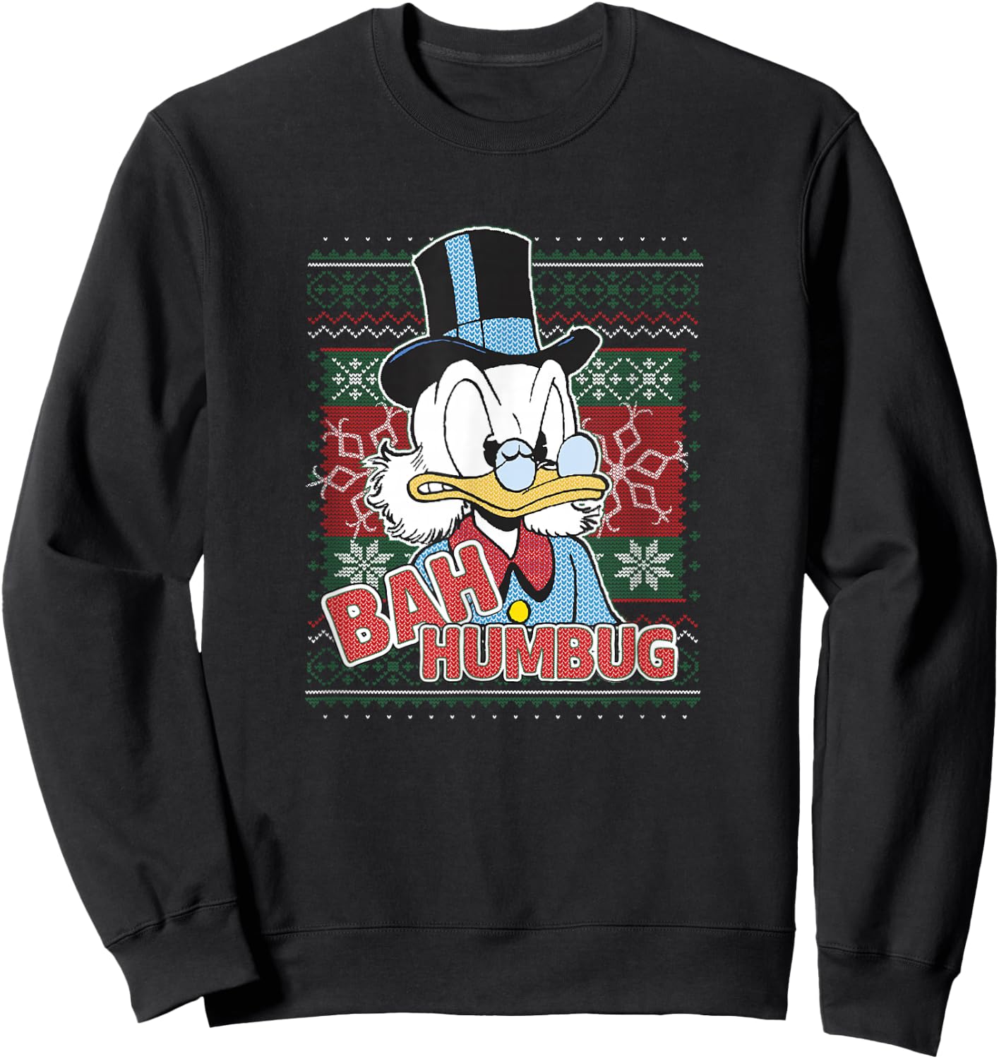 Disney DuckTales Christmas Scrooge McDuck Bah Humbug Small Sweatshirt - Sweatshirt | Black