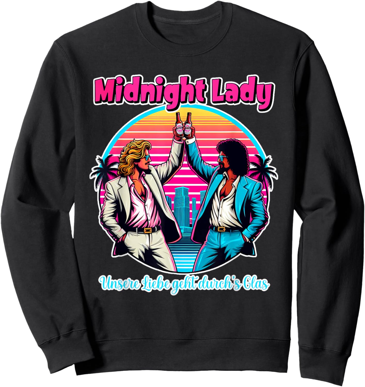 Midnight Lady, Malle Party, Buffalo, 80s Party, Malle Song , black Sweatshirt - Sweatshirt | Black