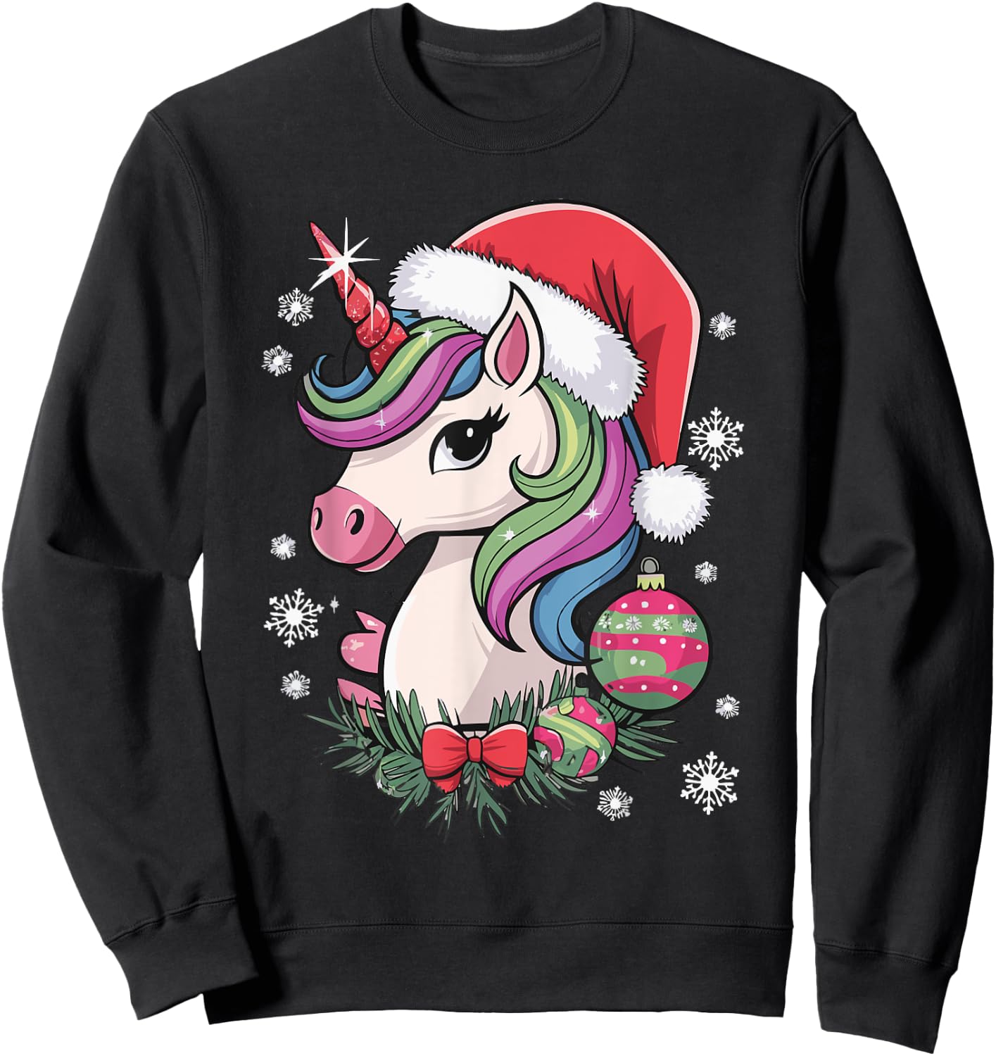 Unicorn Christmas Sweatshirt - Sweatshirt | Black