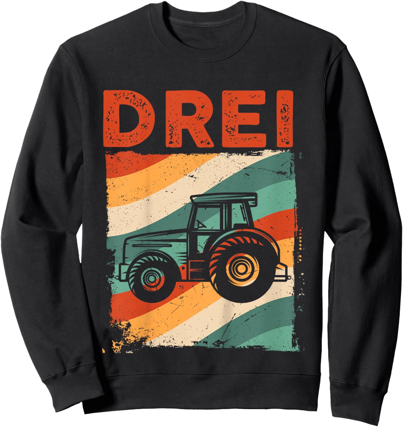 3. Geburtstag Retro Traktor Junge Trecker Bauer Kinder Sweatshirt - Sweatshirt | Black