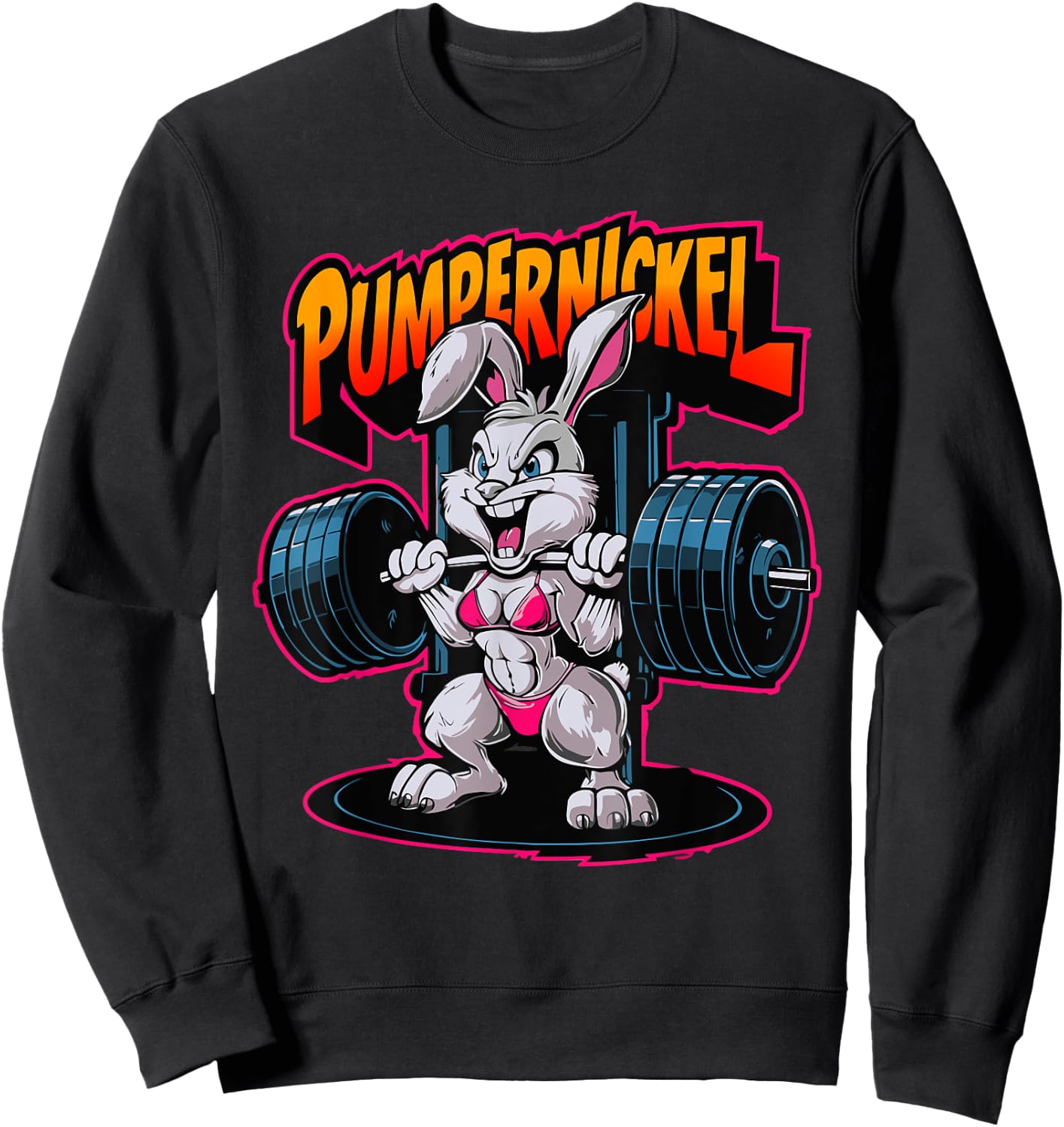 Gym Workout Sport Rabbit Pumpenickel , black Sweatshirt - Sweatshirt | Black