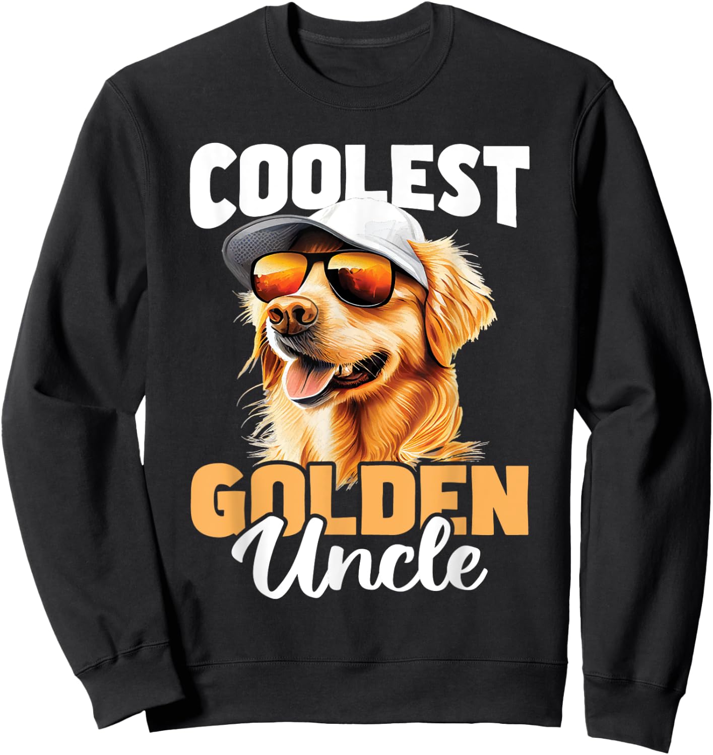 Coolest Golden Uncle - Dog Lover Pet Trainer Canine Men Women Girls Kids Sweatshirt - Sweatshirt | Black