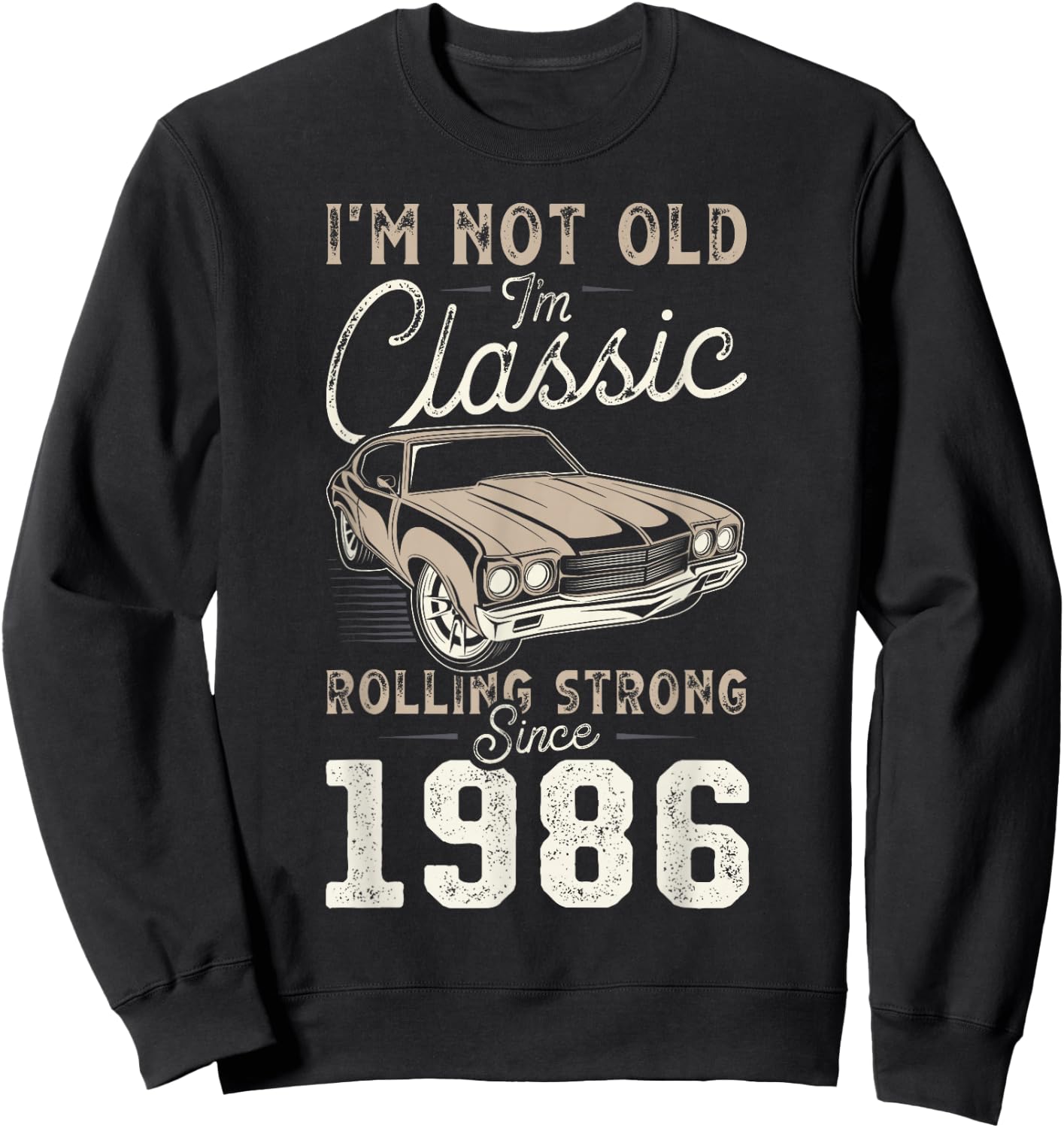 Voiture classique née en 1986 40e anniversaire Sweatshirt - Sweatshirt | Black