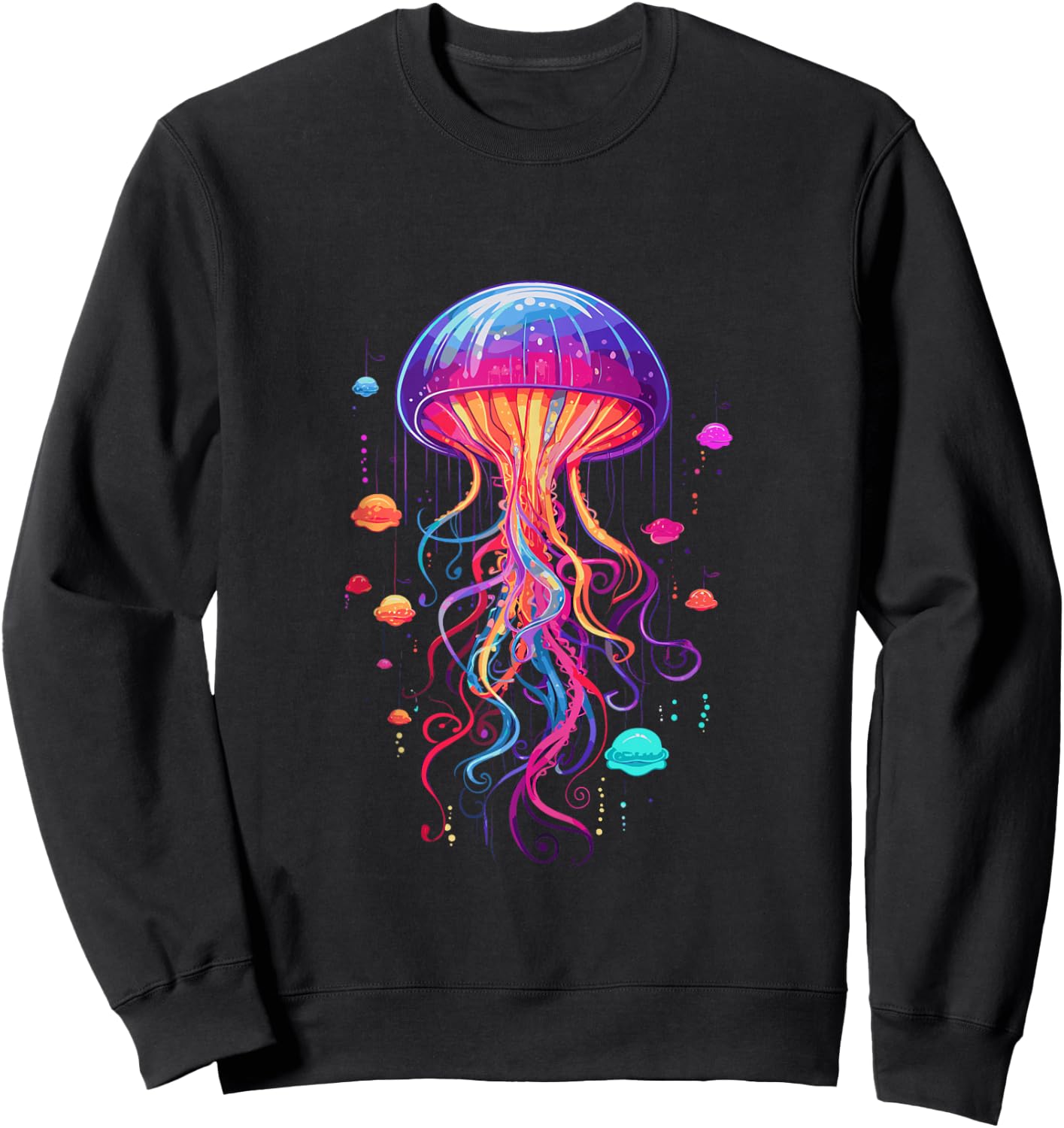 Jellyfish Ocean Animal Scuba Diving Rainbow Jelly Fish Sweatshirt - Sweatshirt | Black