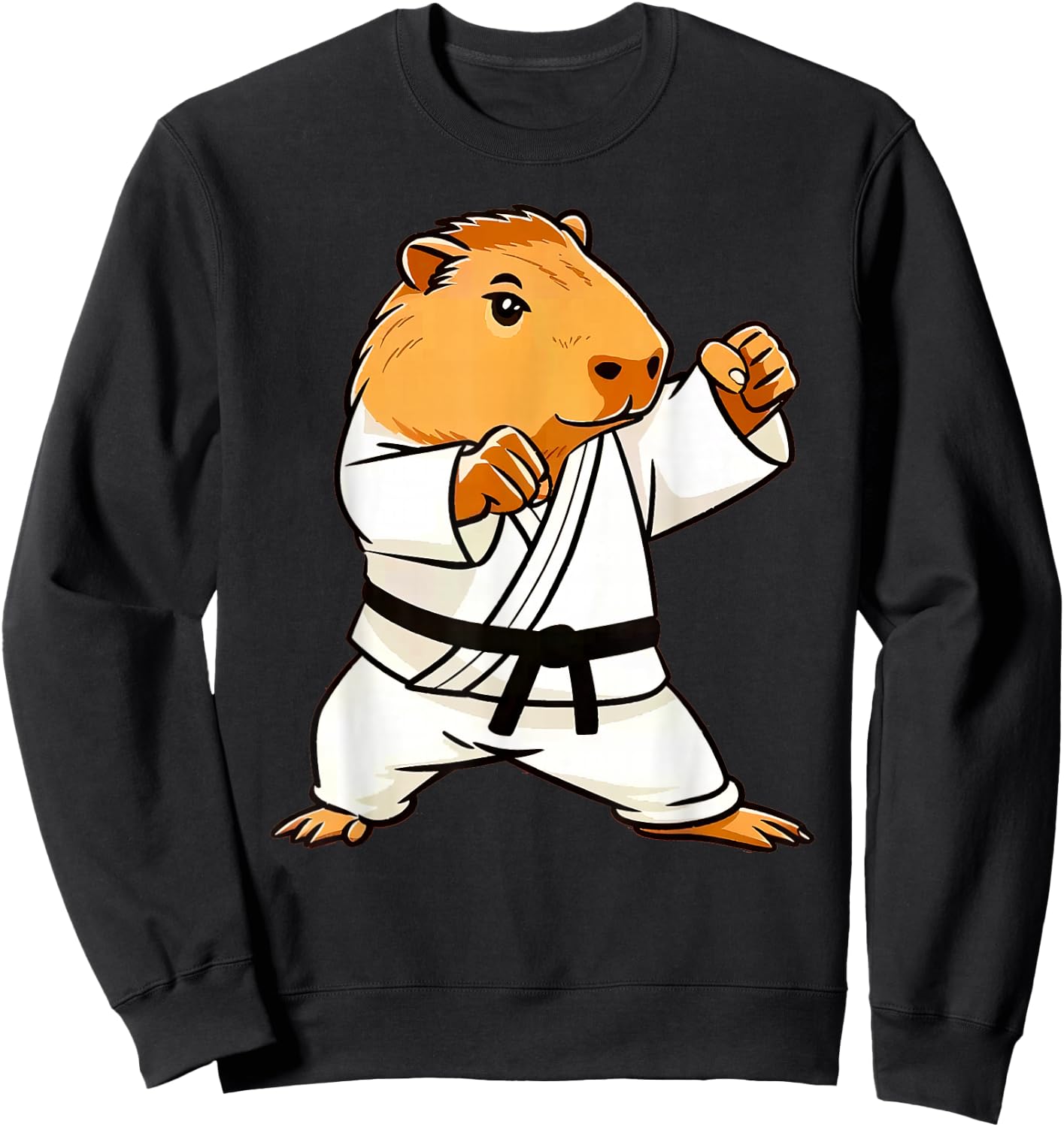 Karate Capybara Funny Martial Arts MMA Men Teen Boys Kids Sweatshirt - Sweatshirt | Black