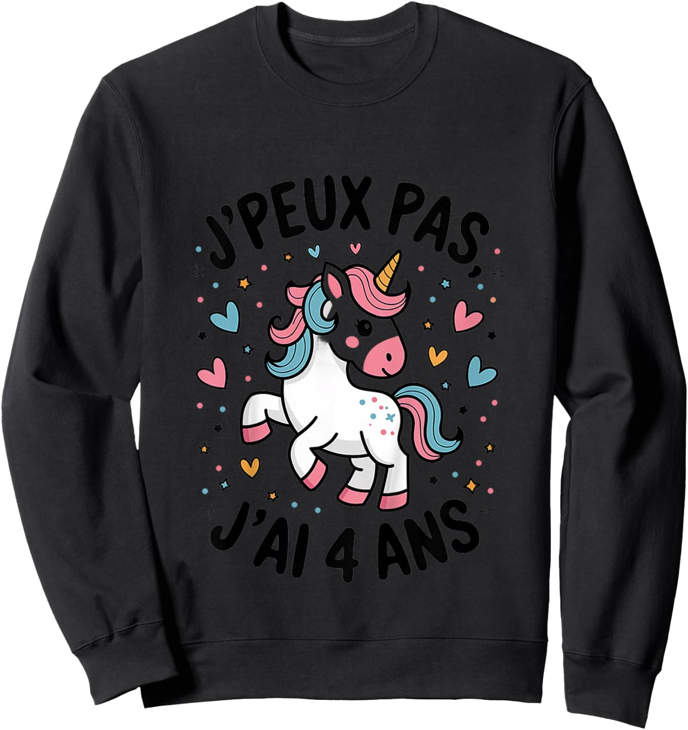 Enfant J'peux Pas J'ai 4 ans Unicorn Top Girl , white, 2 Sweatshirt - Sweatshirt | Black