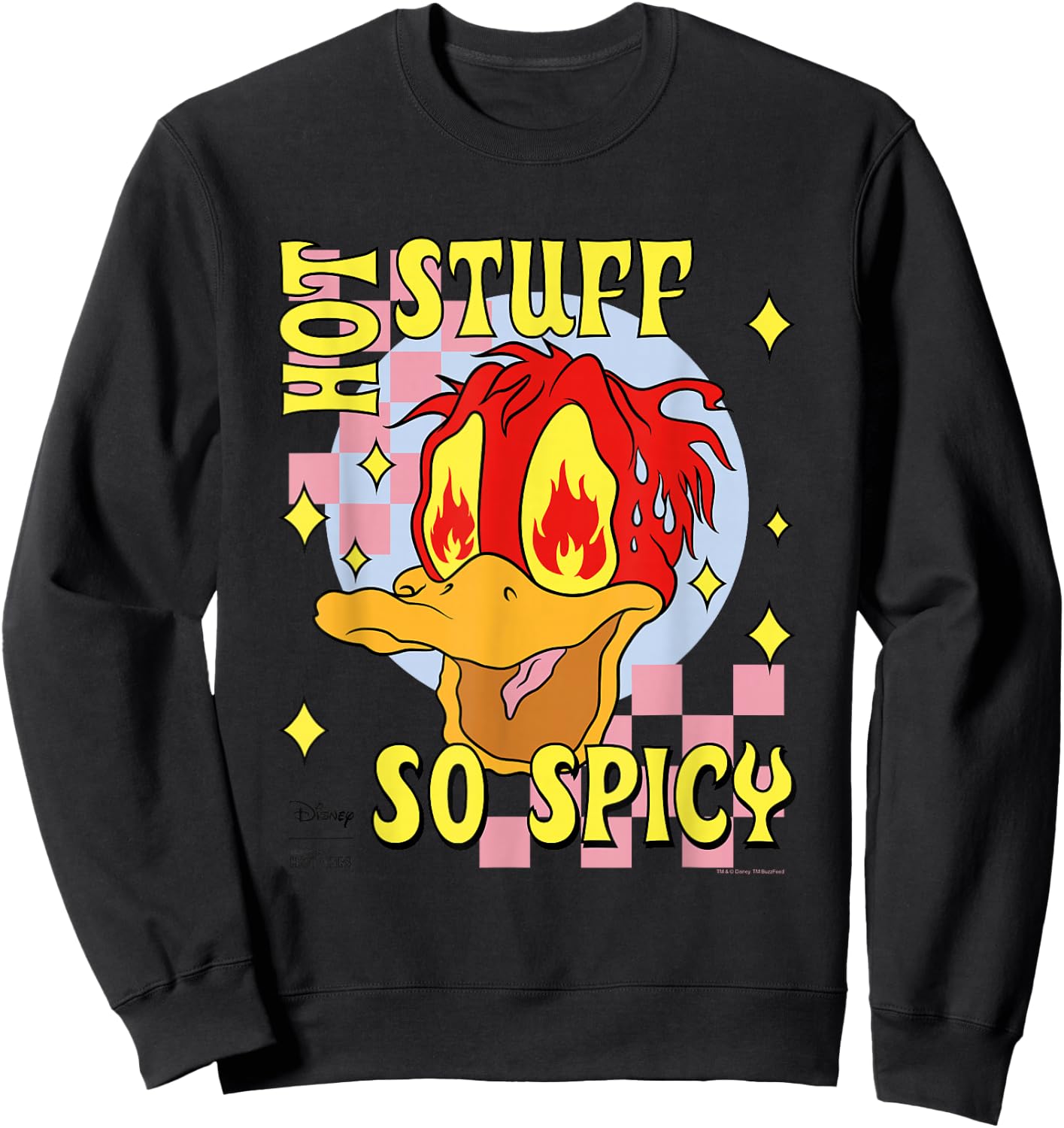 Disney Hot Ones Donald Duck Hot Stuff So Spicy Melting Face Sweatshirt - Sweatshirt | Black