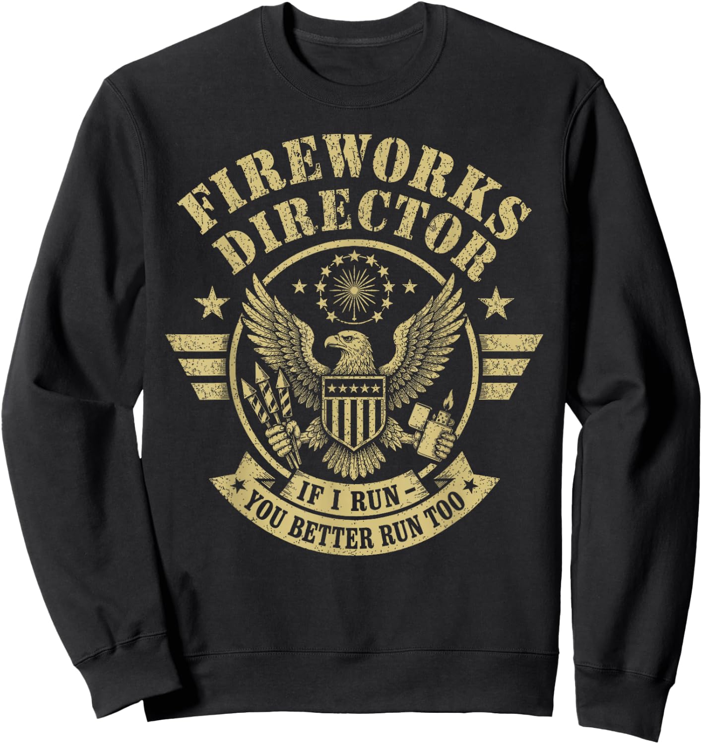 4th of July Memorial Day Boom, Patriotic Fireworks Director Sweatshirt - Sweatshirt | Black