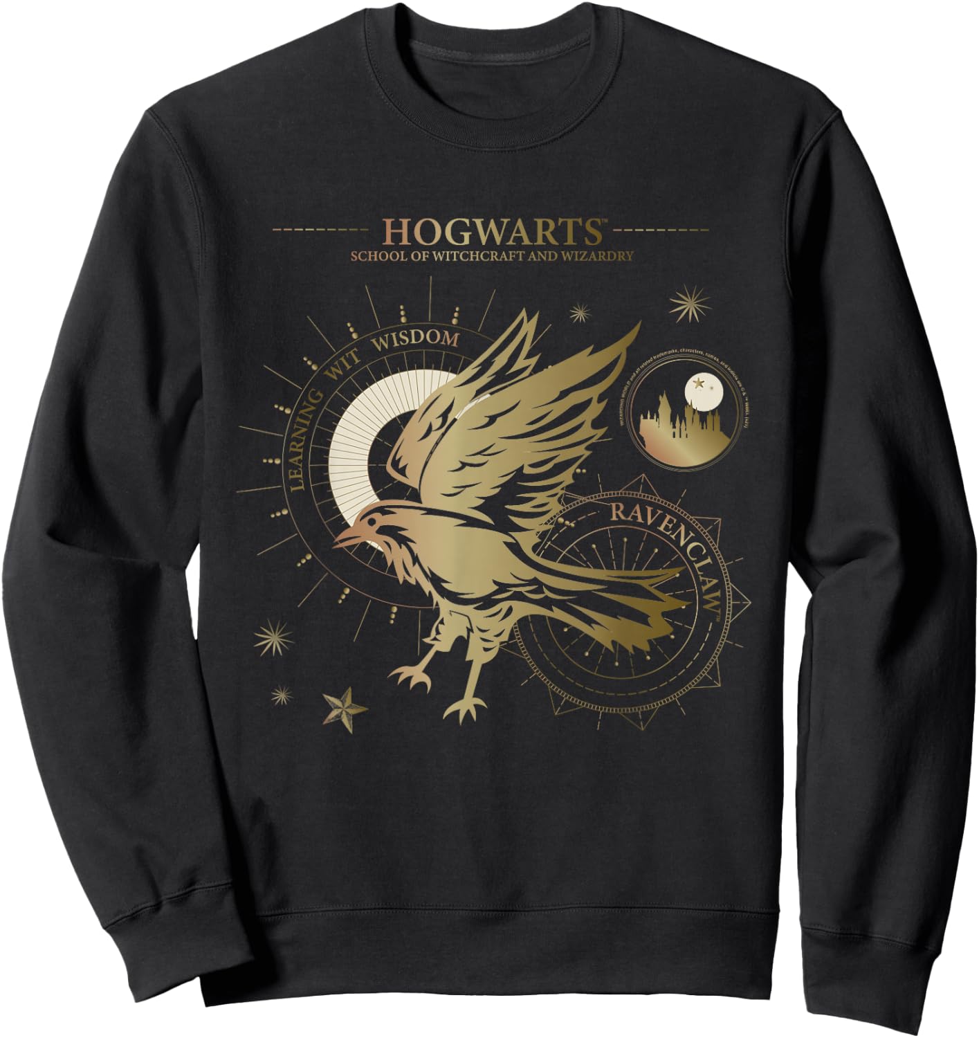 Harry Potter Learning, Wit, Wisdom, Ravenclaw Sweatshirt - Sweatshirt | Black