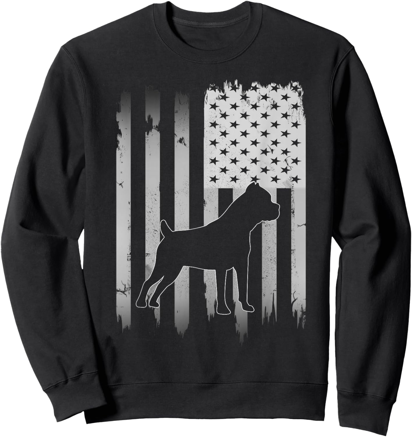 Cane Corso Dog USA American Flag 4th of July Sweatshirt - Sweatshirt | Black