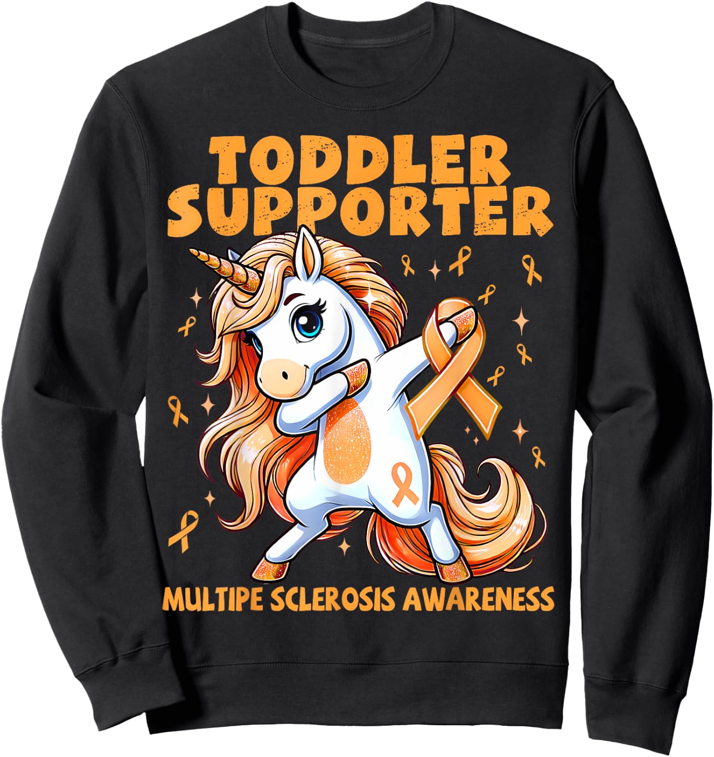 Kids Toddler Supporter Unicorn Multiple Sclerosis Awareness Sweatshirt - Sweatshirt | Black