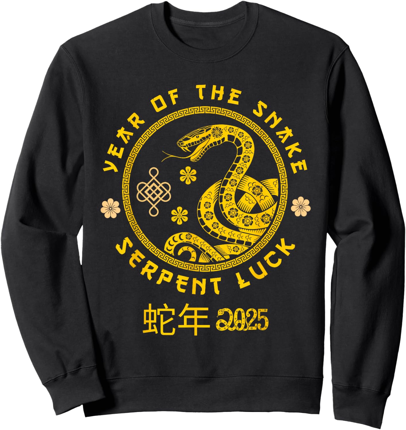 Year of Snake 2025 Serpent Luck Chinese Zodiac Sweatshirt - Sweatshirt | Black