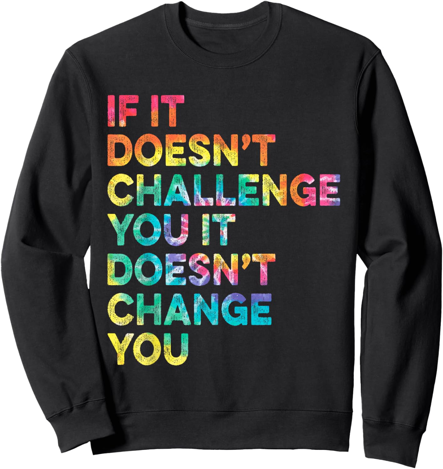 If It Doesn't Challenge You Inspirational Motivational Quote Sweatshirt - Sweatshirt | Black