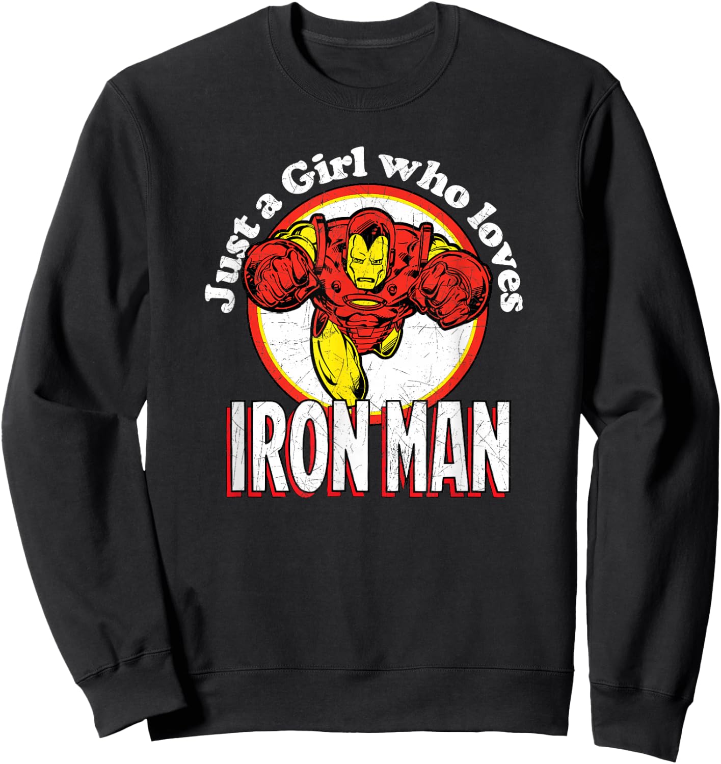 Marvel Avengers Comic Just A Girl Who Loves Iron Man Sweatshirt - Sweatshirt | Black