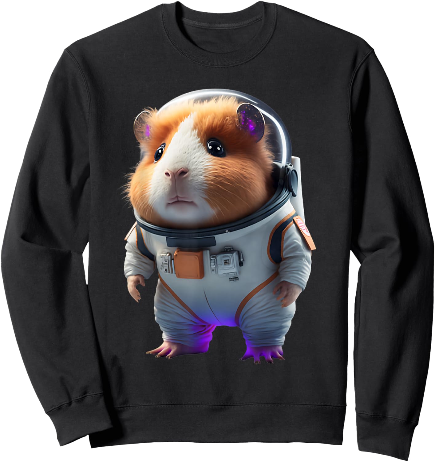 Guinea Pig Shirt Astronaut Furry Potato Guinea Pig Funny Sweatshirt - Sweatshirt | Black