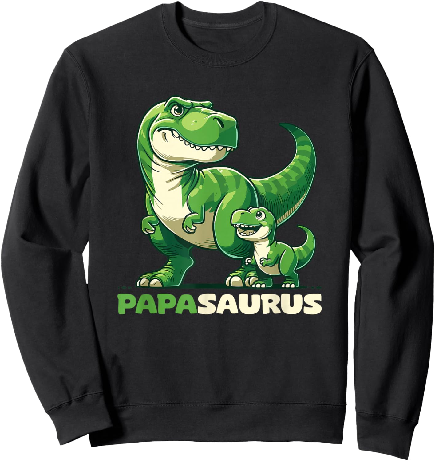 Papasaurus Vatertag Bester Papa T-Rex Papa Sweatshirt - Sweatshirt | Black