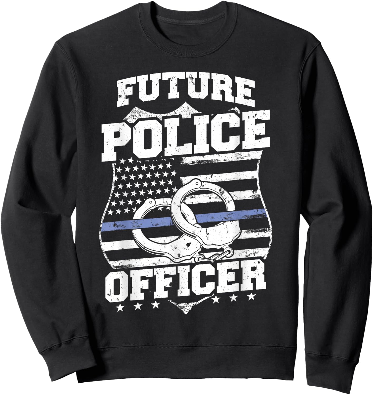 Cop Blue Line Future Police Officer Sweatshirt - Sweatshirt | Black