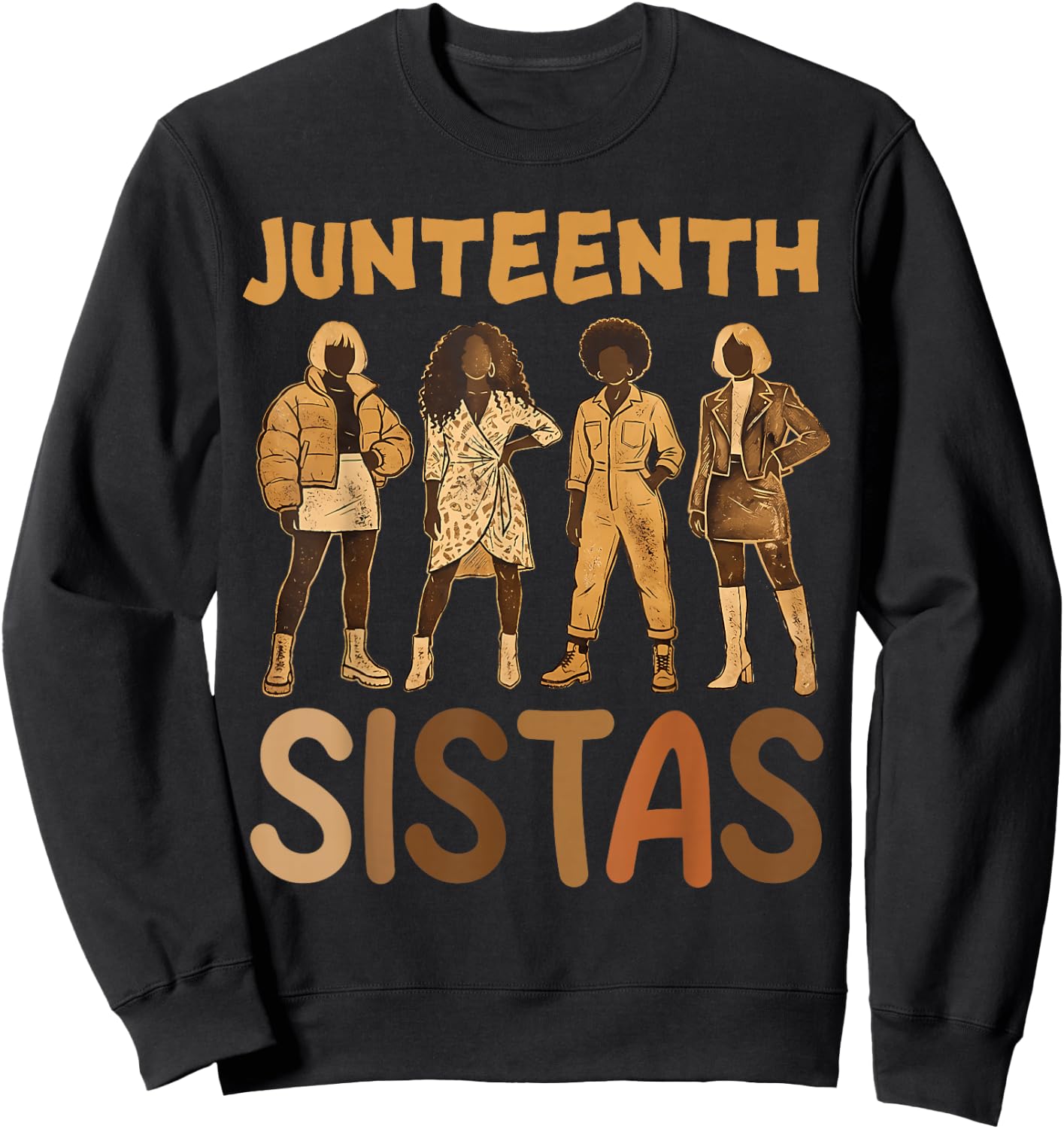 Juneteenth Melanin Queens Afro African American Black Women Sweatshirt - Sweatshirt | Black