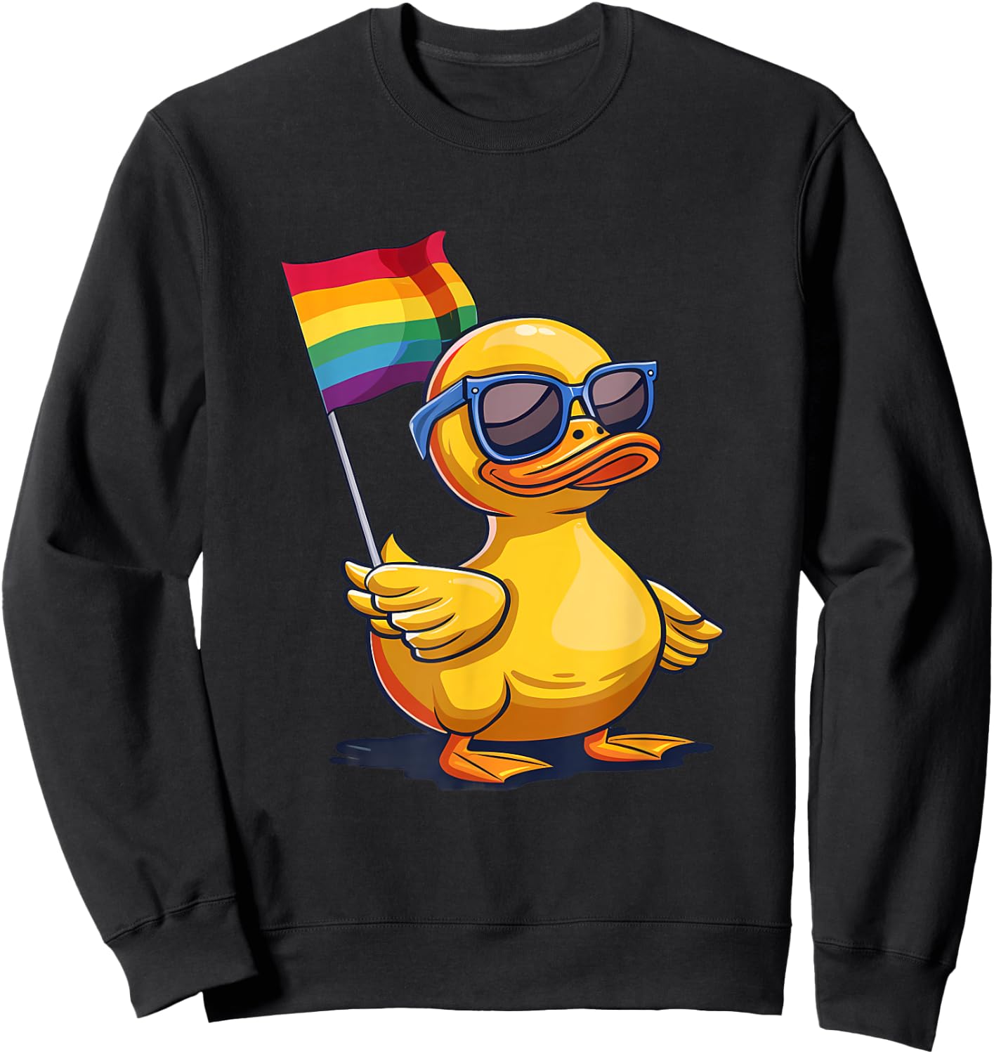 LGBT Rubber Duck Rainbow LGBT Parade LGBTQ Gay Pride Month Sweatshirt - Sweatshirt | Black