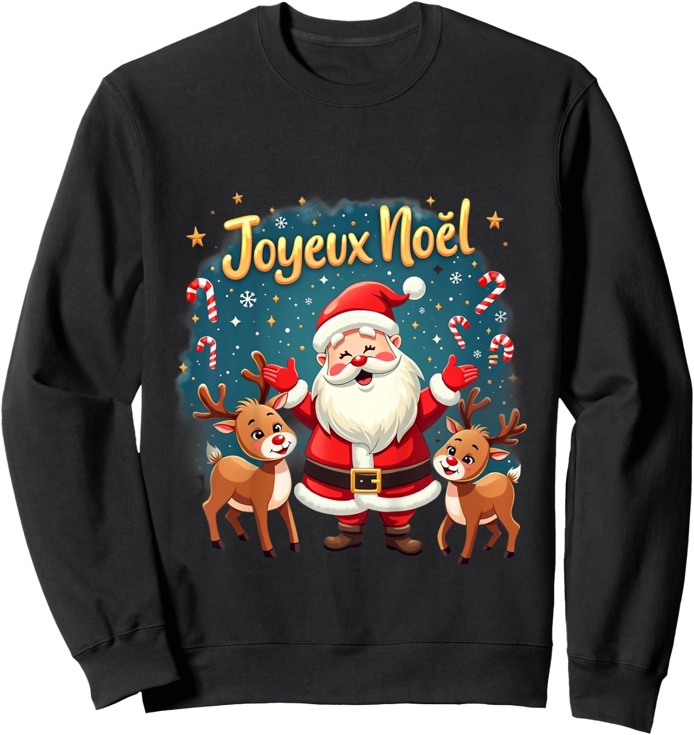 Kids Merry Christmas Funny Drawing For Kids , Black, 2 Sweatshirt - Sweatshirt | Black