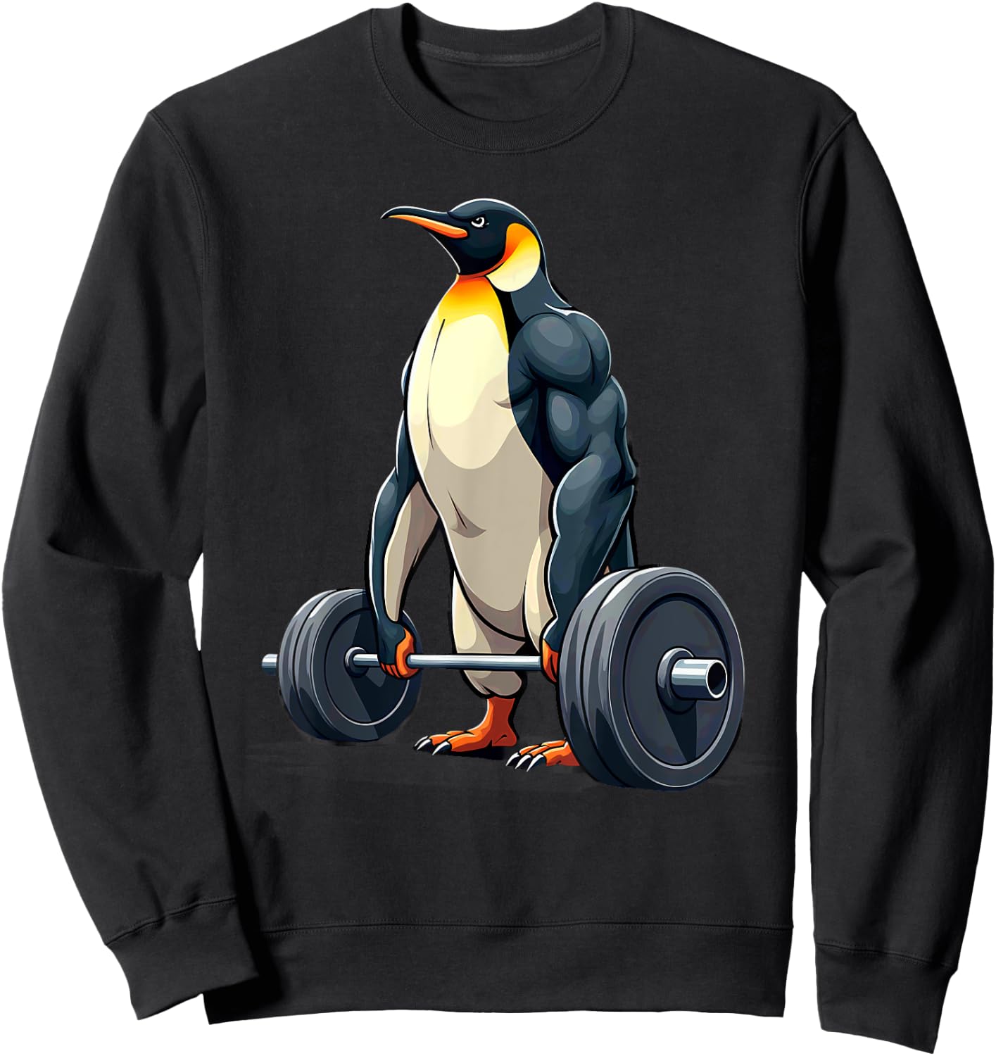 Fitness Penguin Gymer Bodybuilder Workout Gym , Adults, , Short Sleeve, , Black, Small Sweatshirt - Sweatshirt | Black