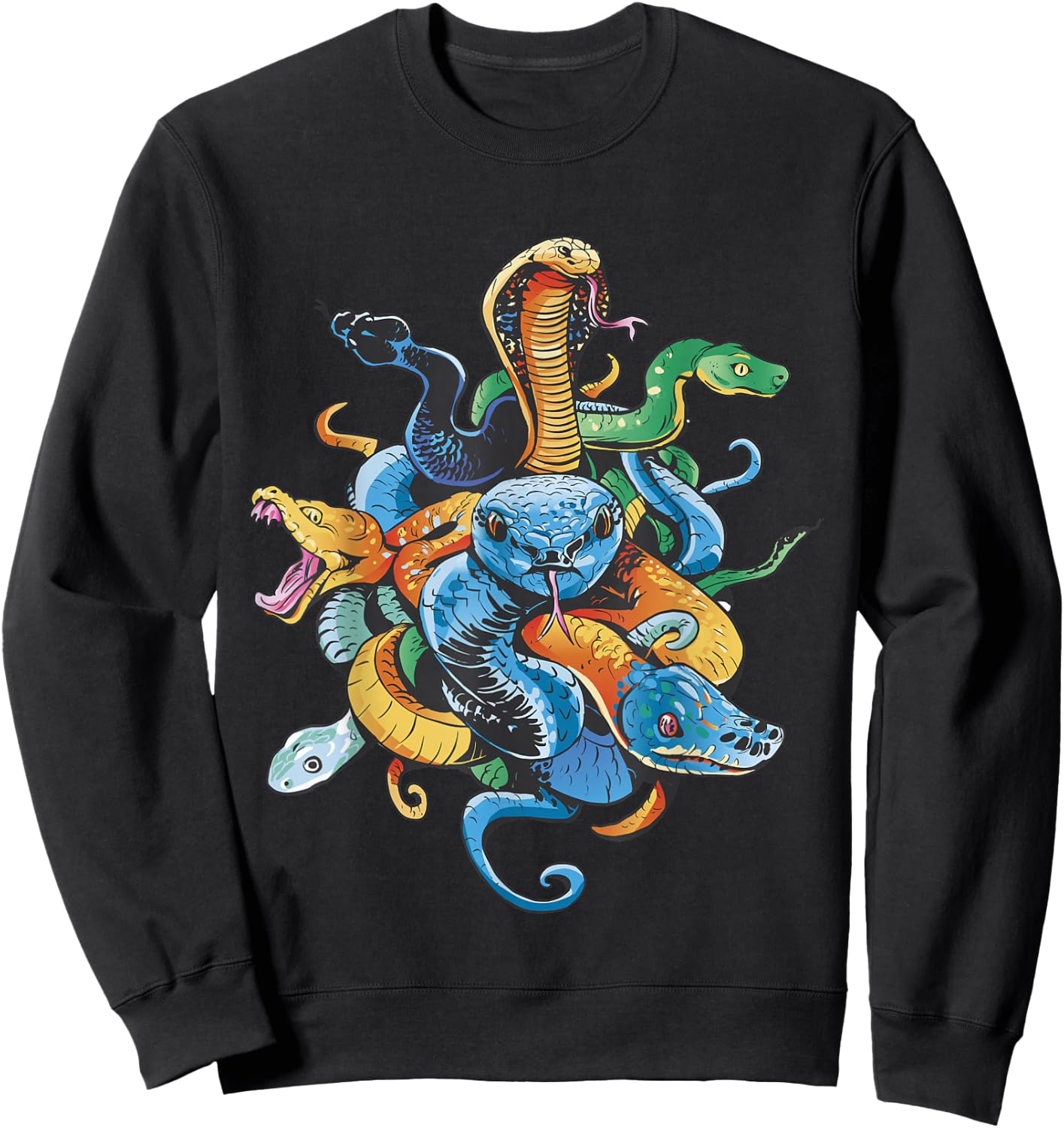 Schlange Tiermotiv Reptilien Tier Schlange Sweatshirt - Sweatshirt | Black