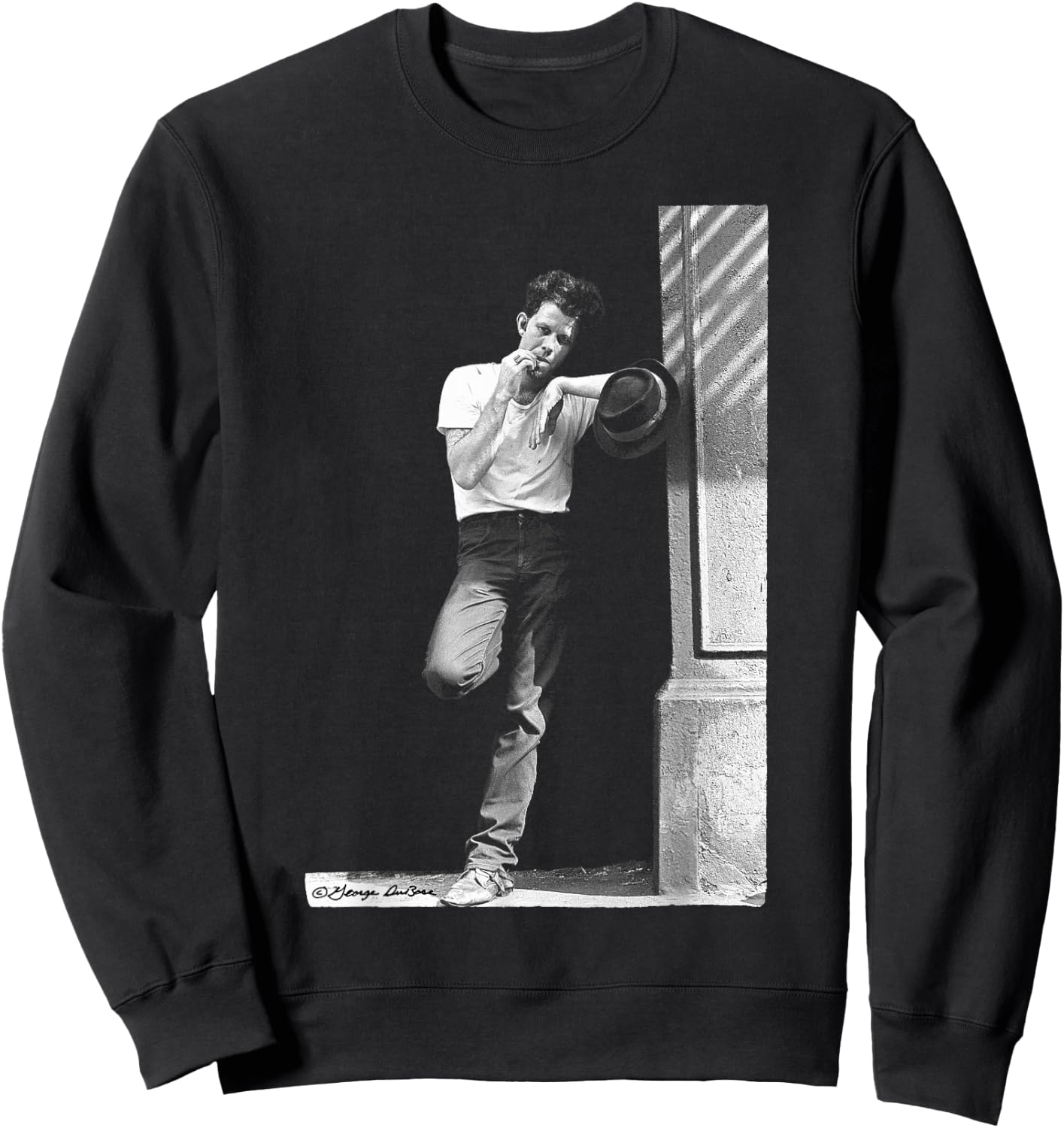 Tom Waits Portrait in Street by George DuBose Sweatshirt - Sweatshirt | Black