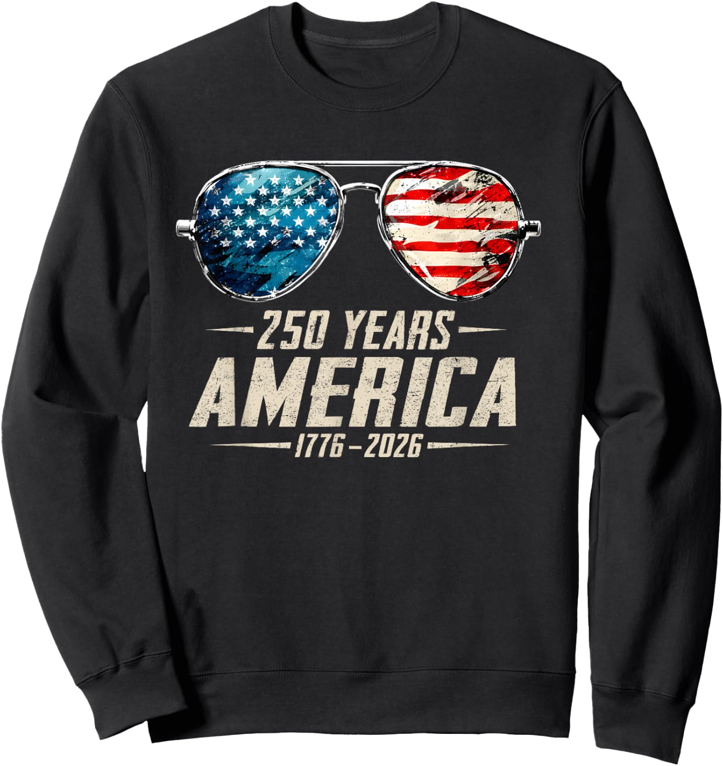 America Retro 250 Years 250th Anniversary USA 1776 2026 Sweatshirt - Sweatshirt | Black
