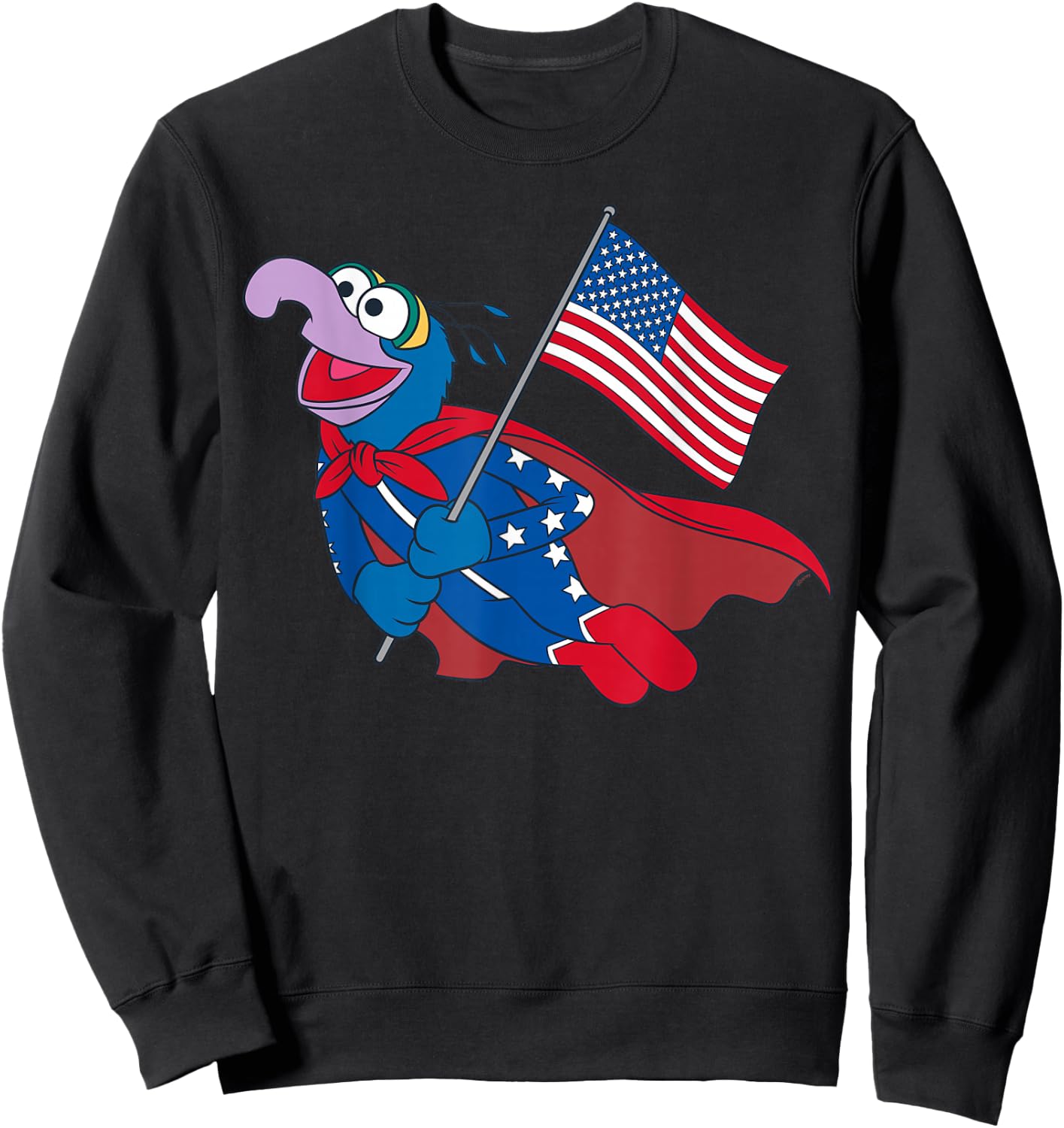 Disney The Muppets Gonzo 4th of July American Flag USA 250th Sweatshirt - Sweatshirt | Black