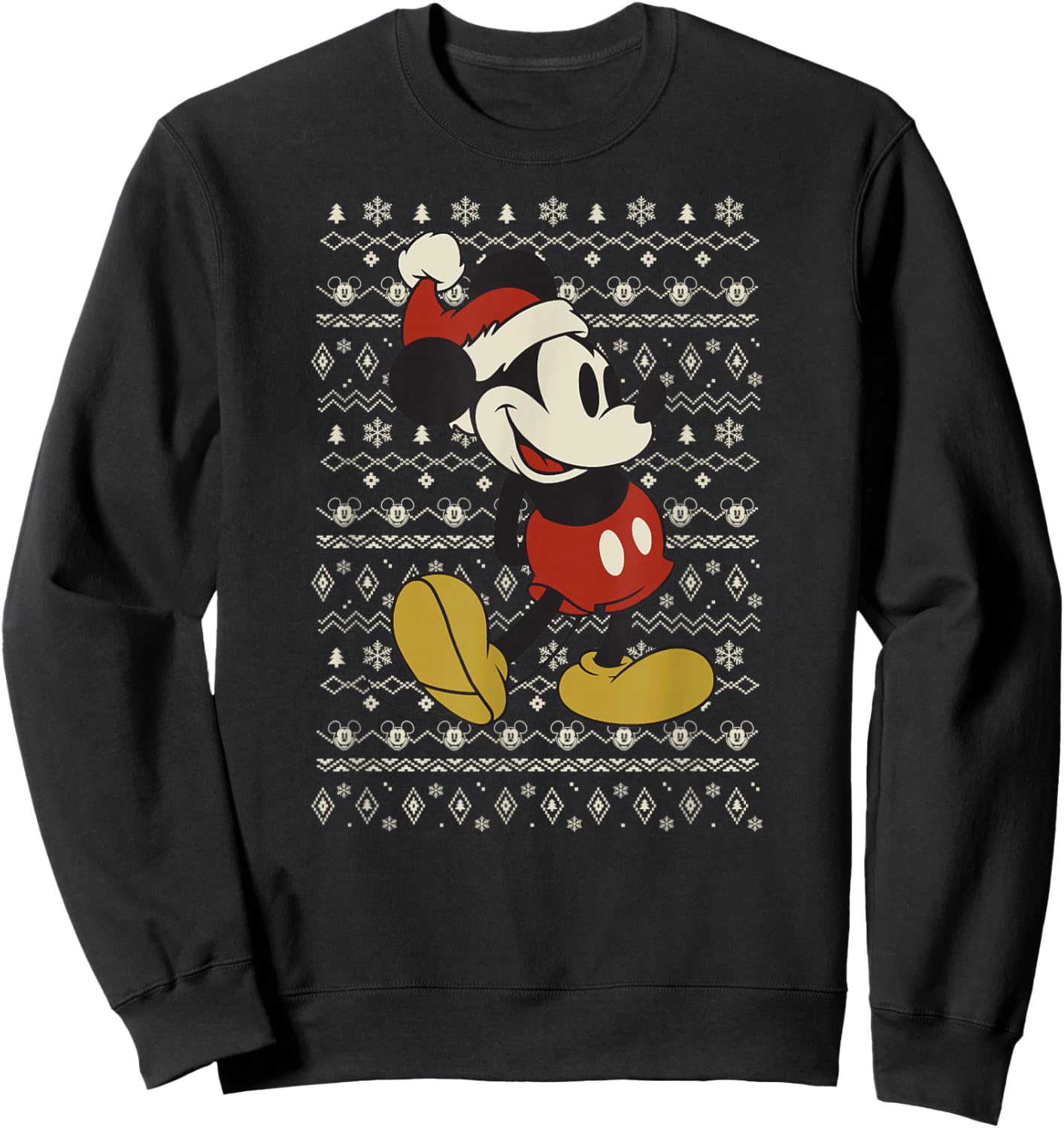 Disney Vintage Mickey Mouse Holiday Sweatshirt - Sweatshirt | Black