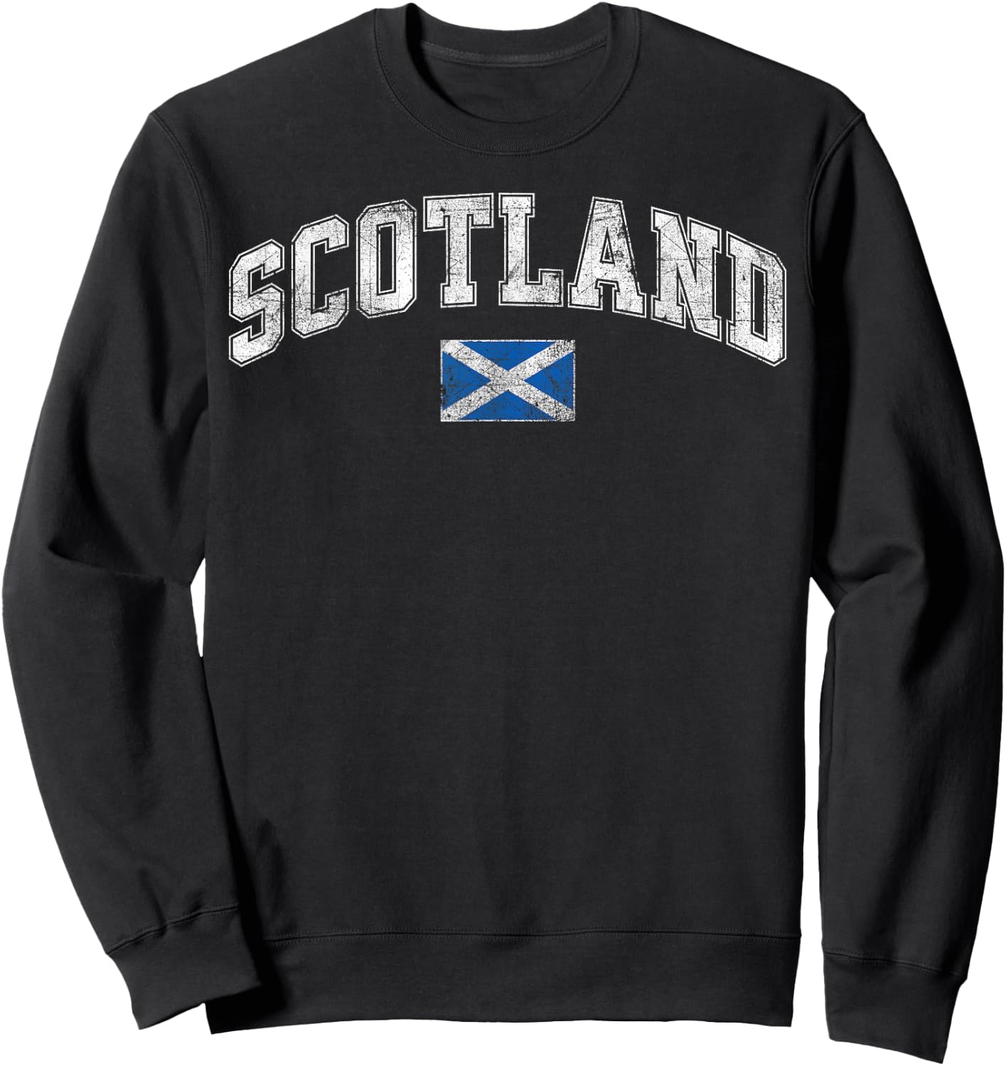 Retro Vintage Scotland | Women Men Kids Scottish Flag Sweatshirt - Sweatshirt | Black