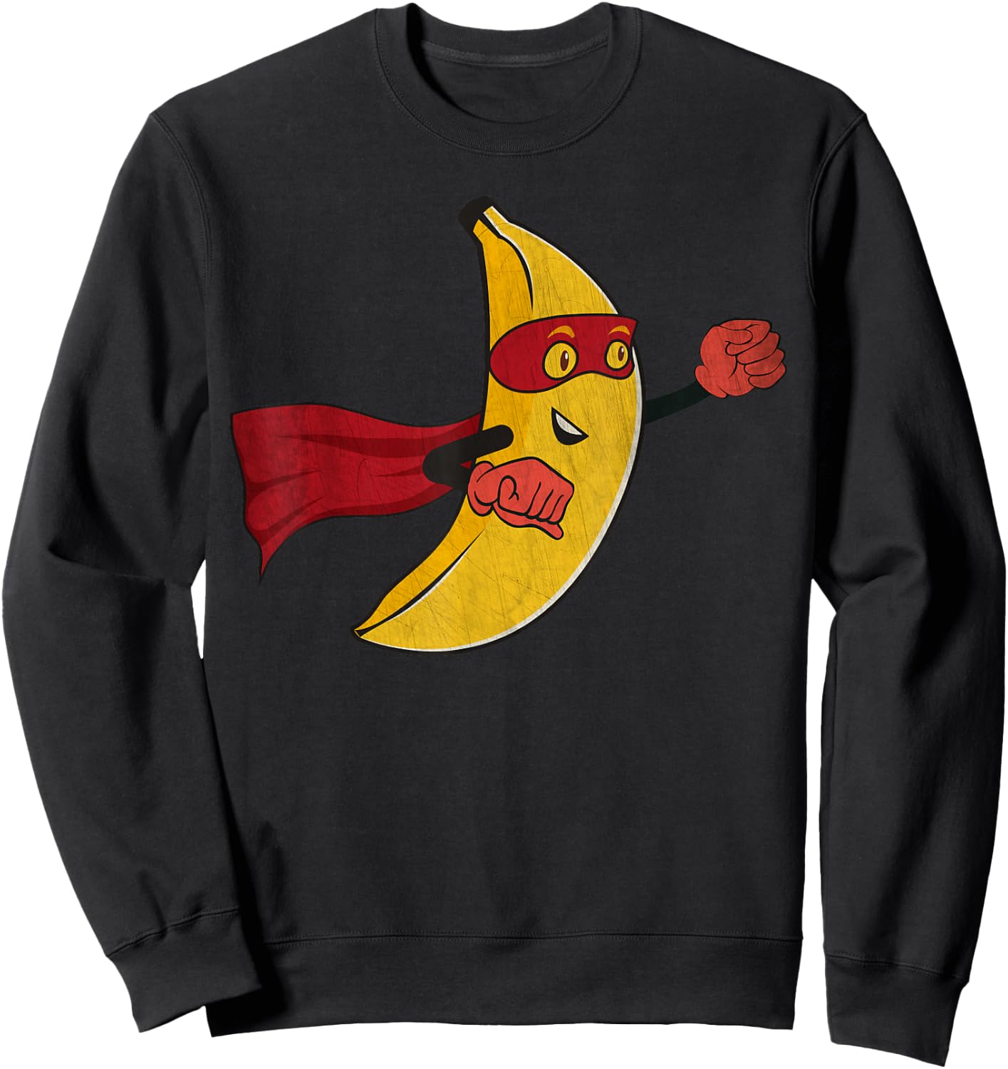 Funny Banana Superhero Cartoon Hero Fruit Avenger Costume Sweatshirt - Sweatshirt | Black