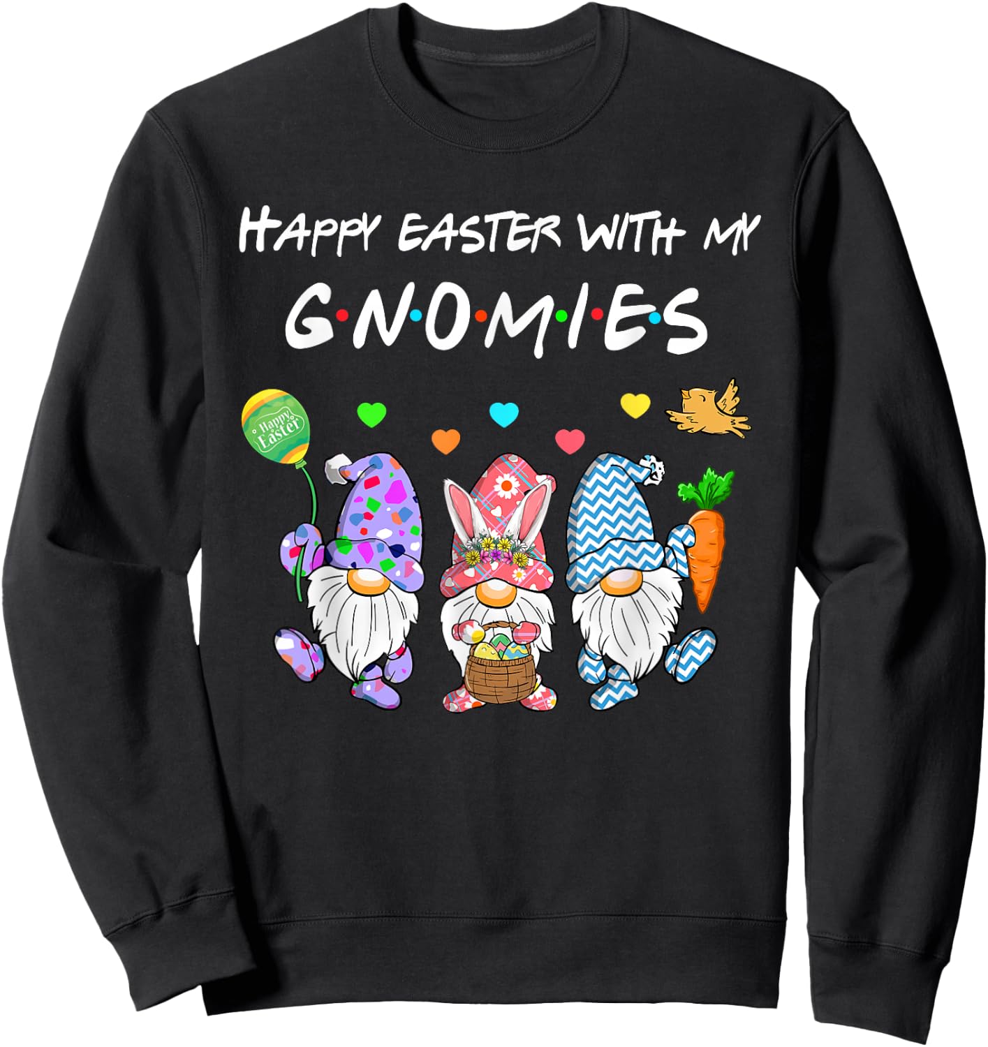 Happy Easter With My Gnomies Gnome Bunny For Boys Girls Kids Sweatshirt - Sweatshirt | Black